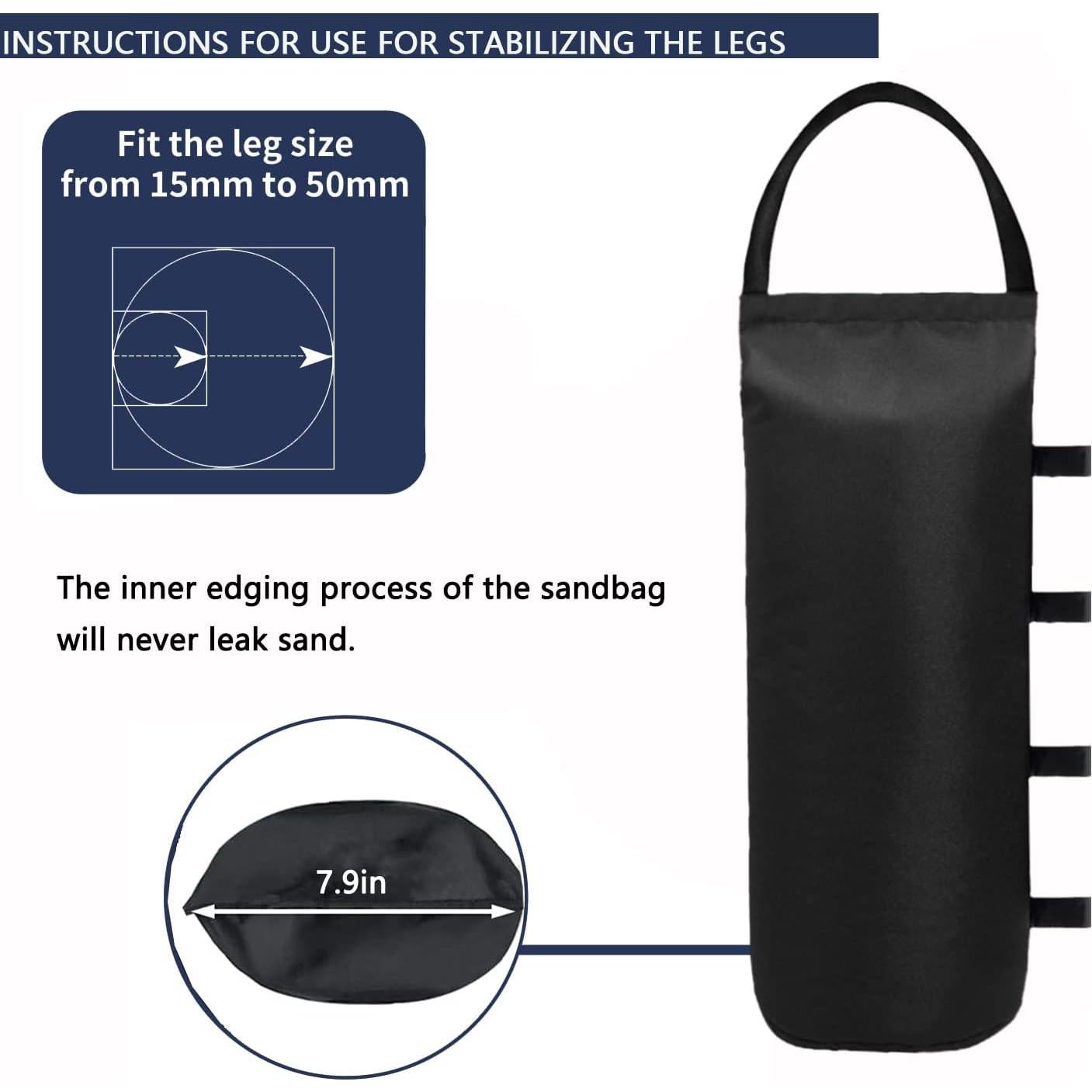 Pesas de Arena Cilíndricas IALNAI para Carpa 4 Unidades