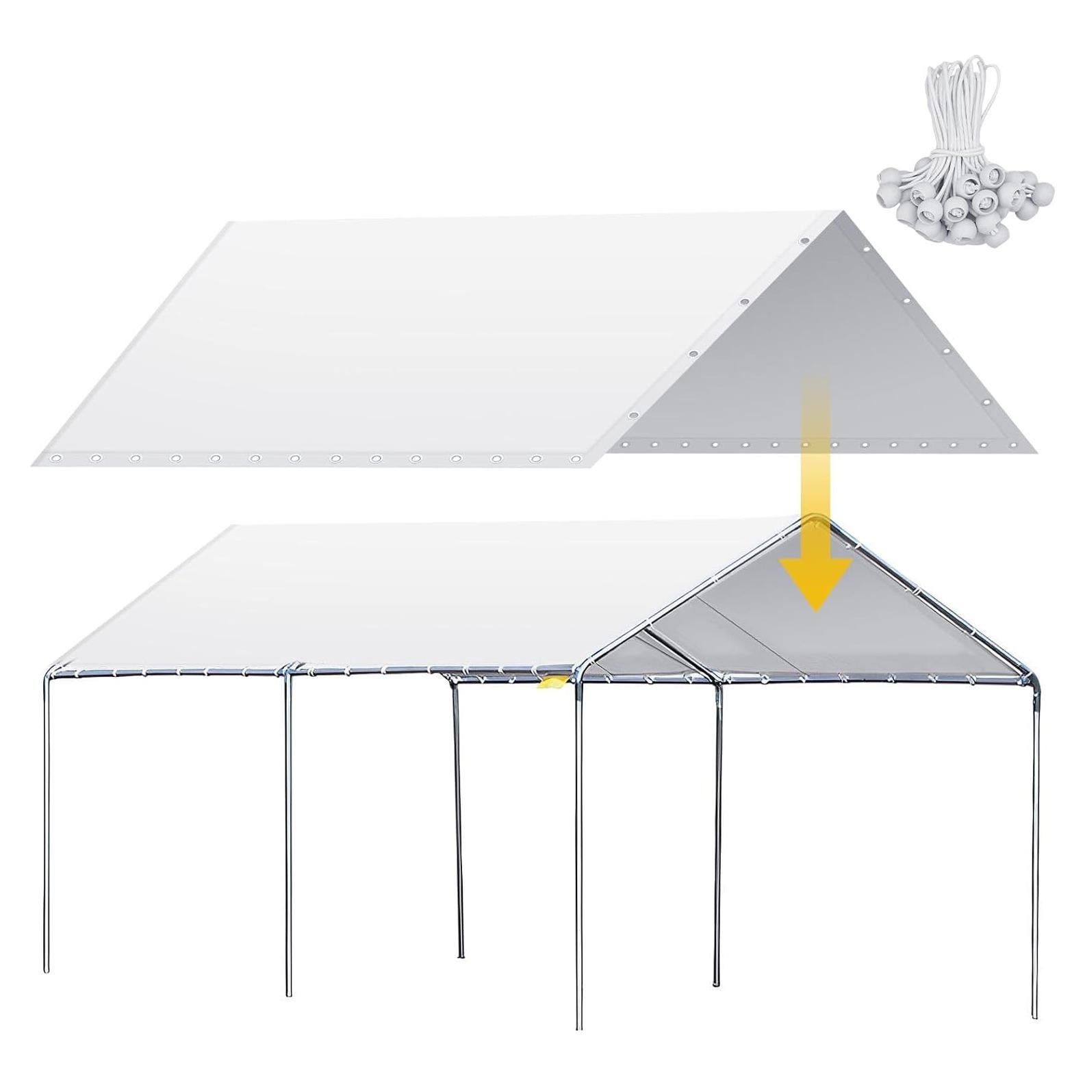 Carpa de Garaje 12x20 pies Wesnoy Cubierta Impermeable