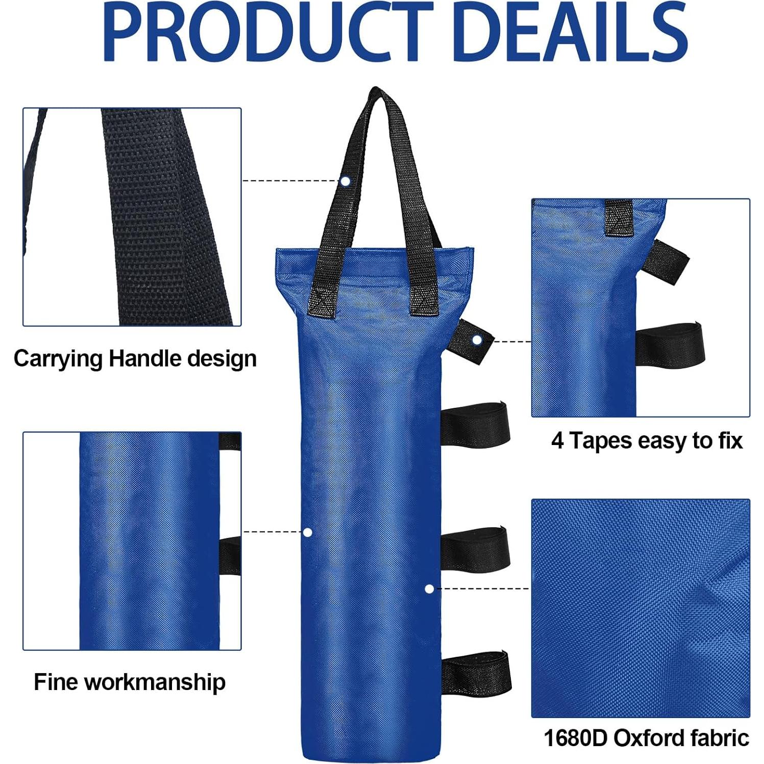 EBOOT 12 Bolsas de Arena para Carpa 120 kg Azul