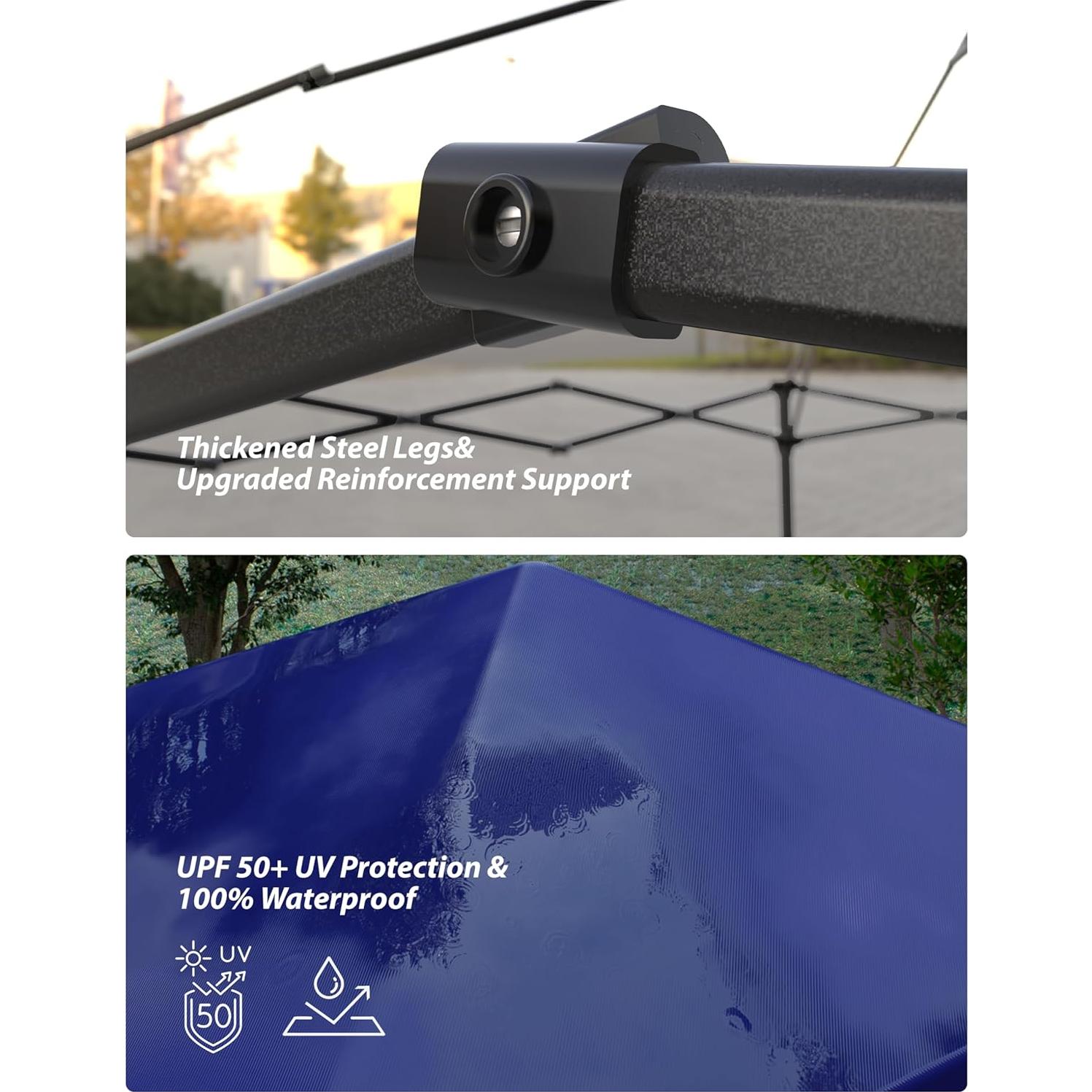 Carpa Plegable VerisShade 3 Paredes 3x3m Impermeable Azul