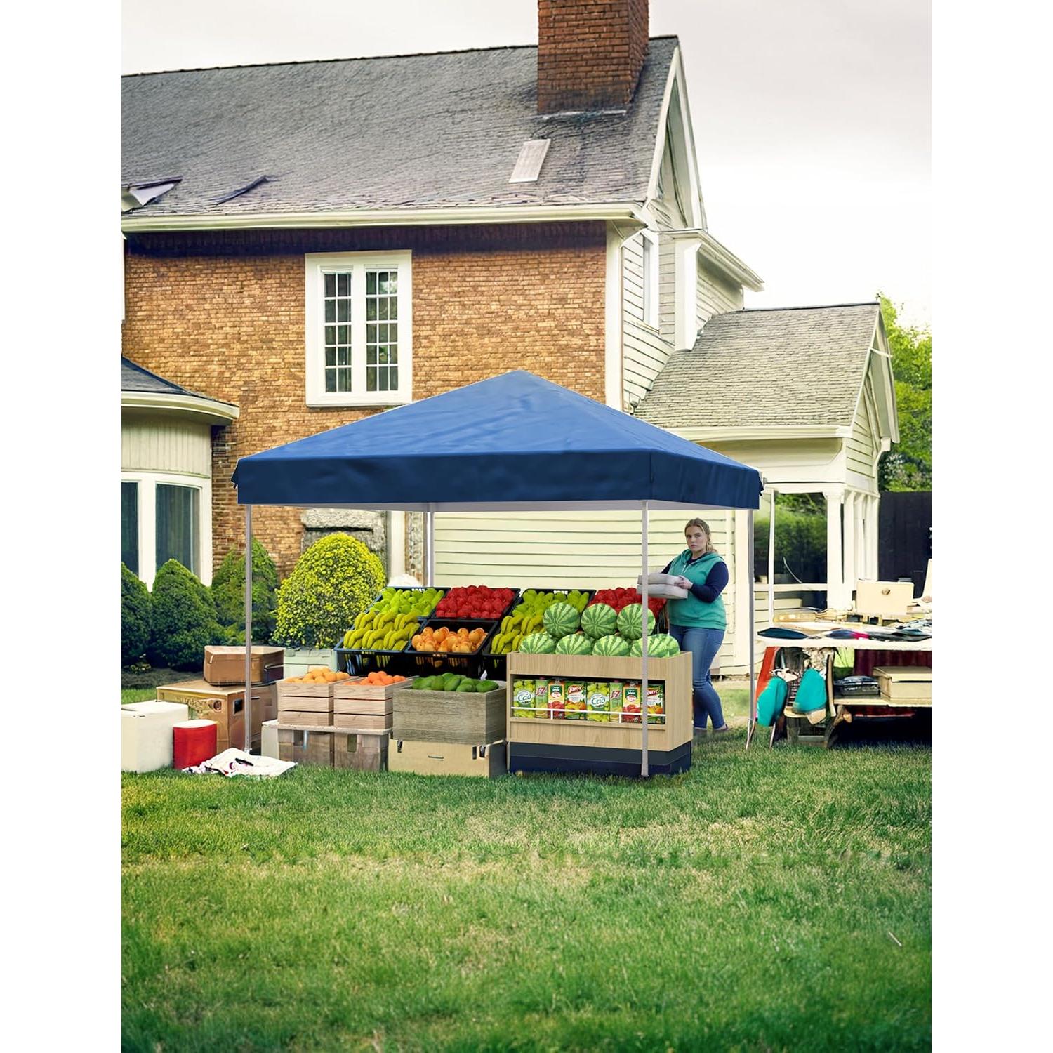 Carpa Plegable VerisShade 3 Paredes 3x3m Impermeable Azul