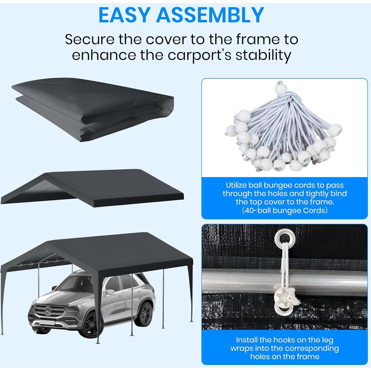 Cubierta de Techo de Garaje BUPPLEE 3.66x6.1m Impermeable