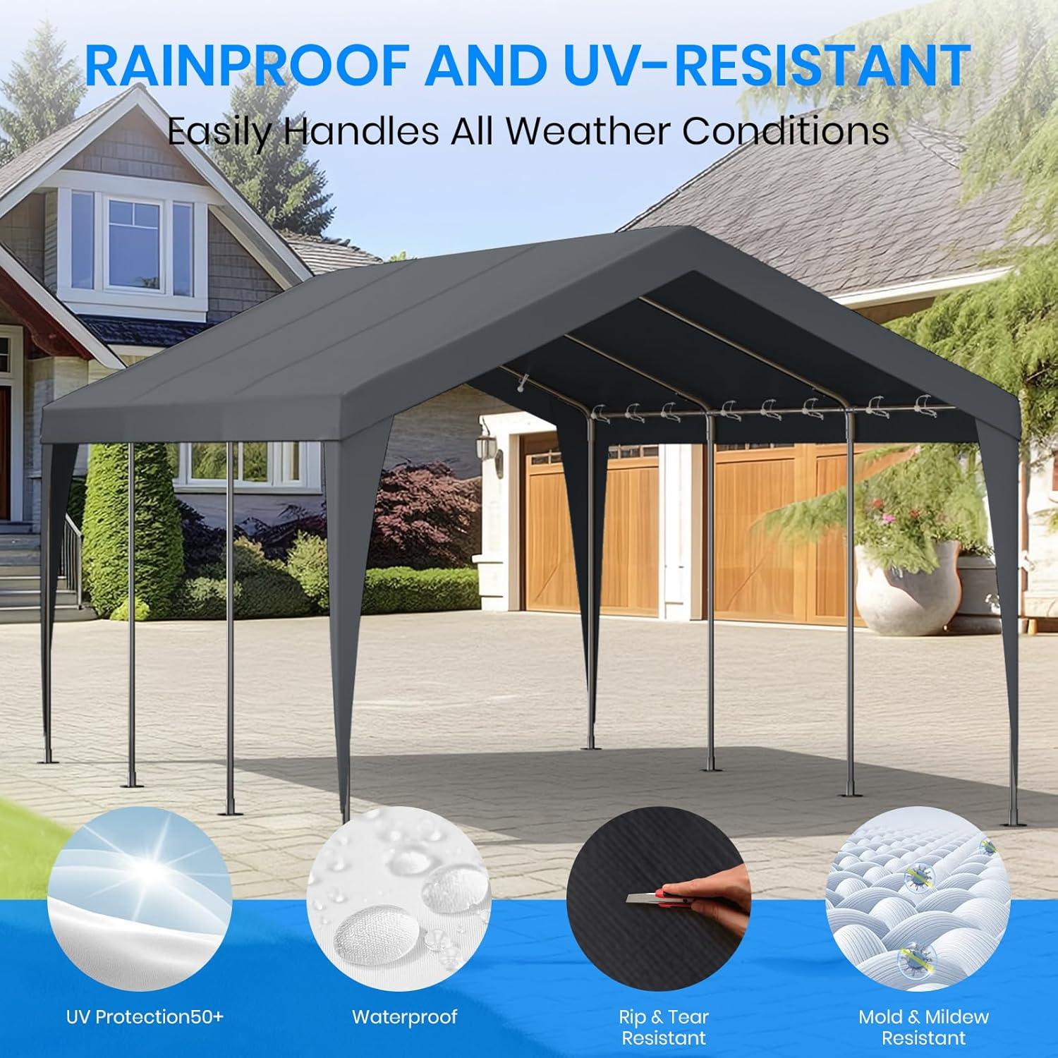 Cubierta de Techo de Garaje BUPPLEE 3.66x6.1m Impermeable