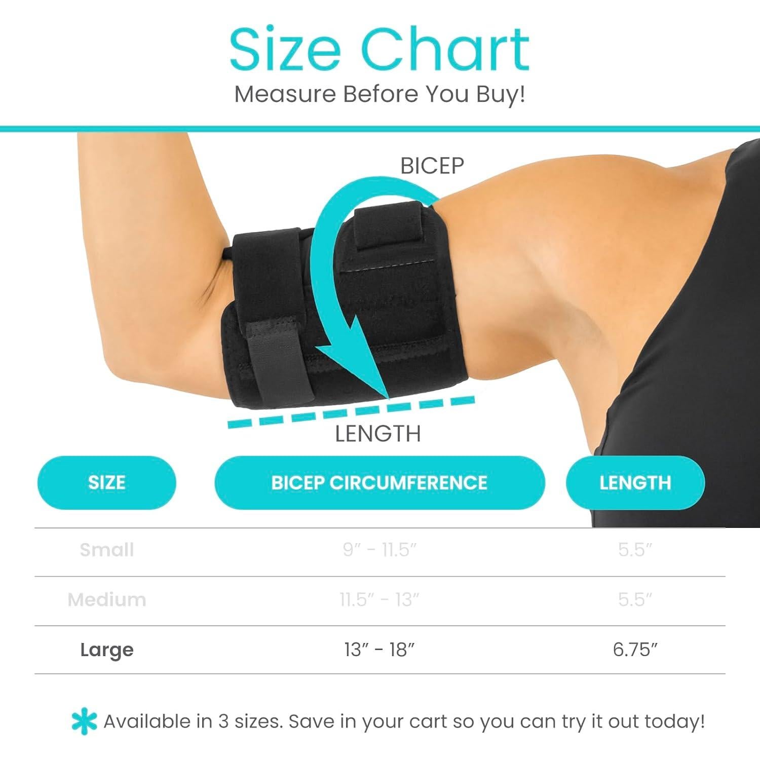 Faja de Compresión Vive para Tendonitis de Bíceps - Grande