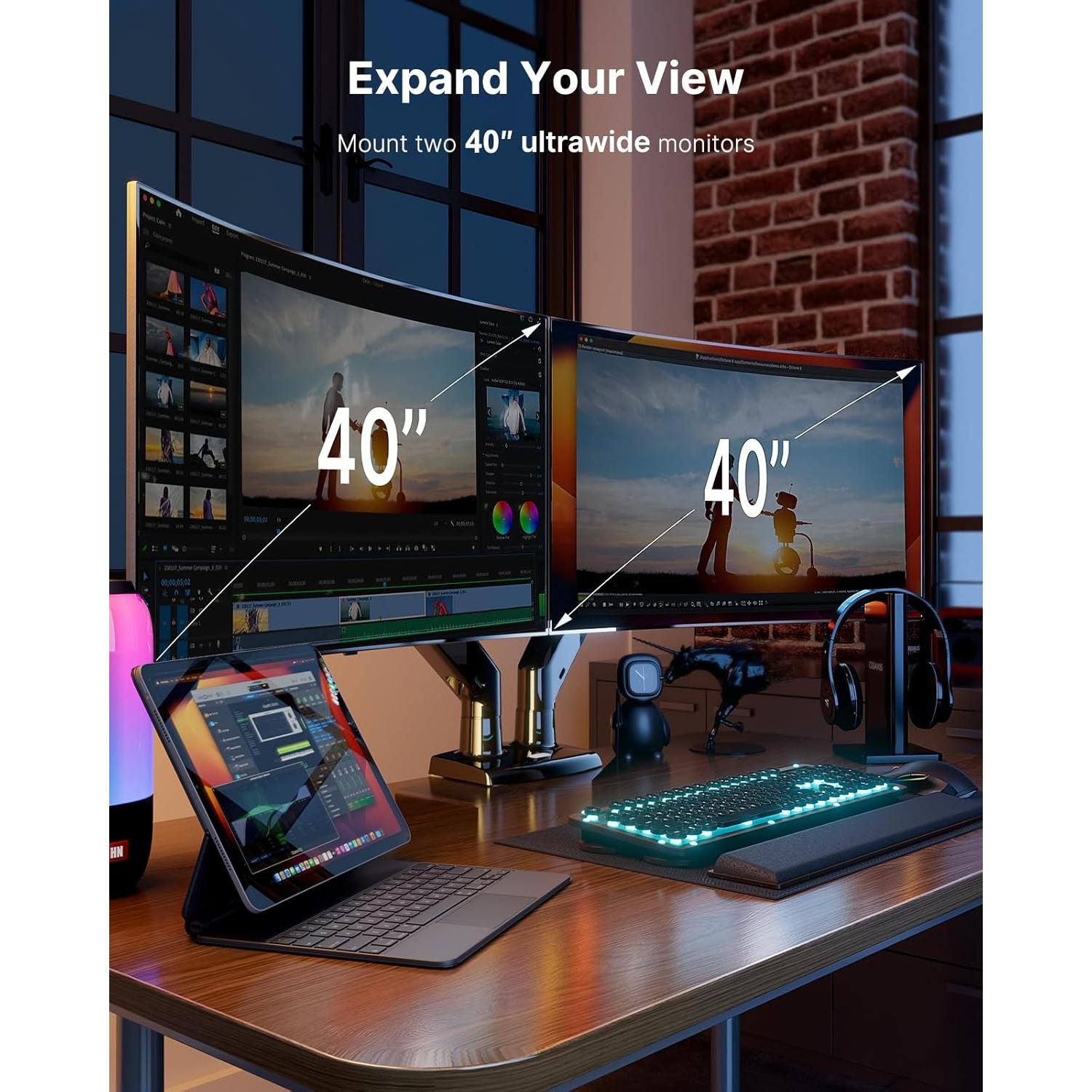 Soporte Doble para Monitor HUANUO HNDS7 Ajustable 13-40"