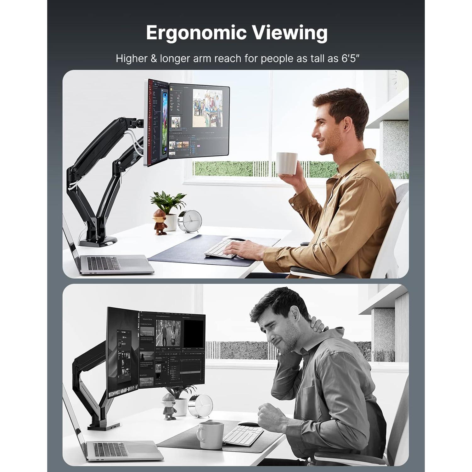 Soporte Doble para Monitor HUANUO HNDS7 Ajustable 13-40"