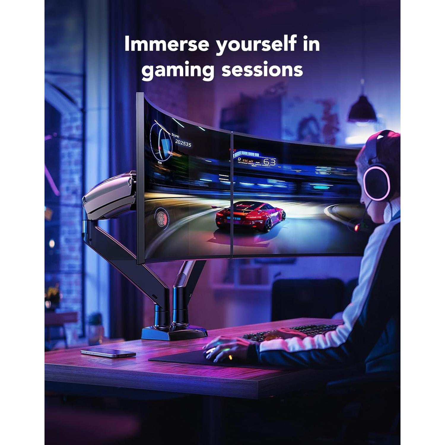 Soporte Doble para Monitor HUANUO HNDS7 Ajustable 13-40"