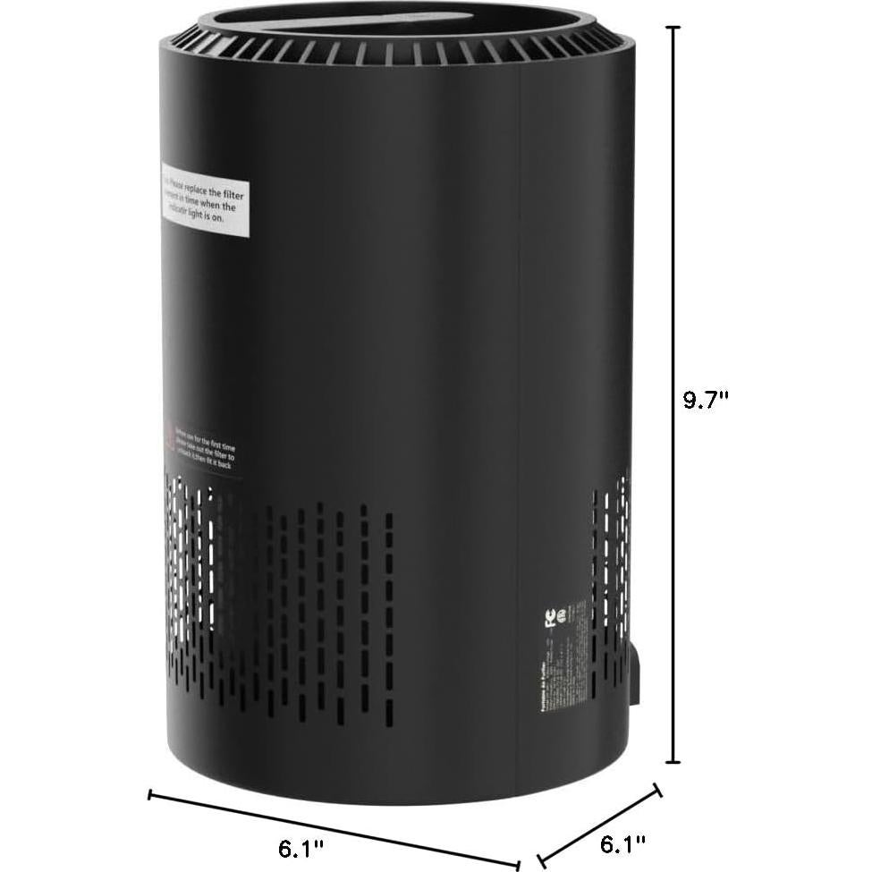 Purificador de Aire AROEVE MK01 Negro para Dormitorio 25 m²