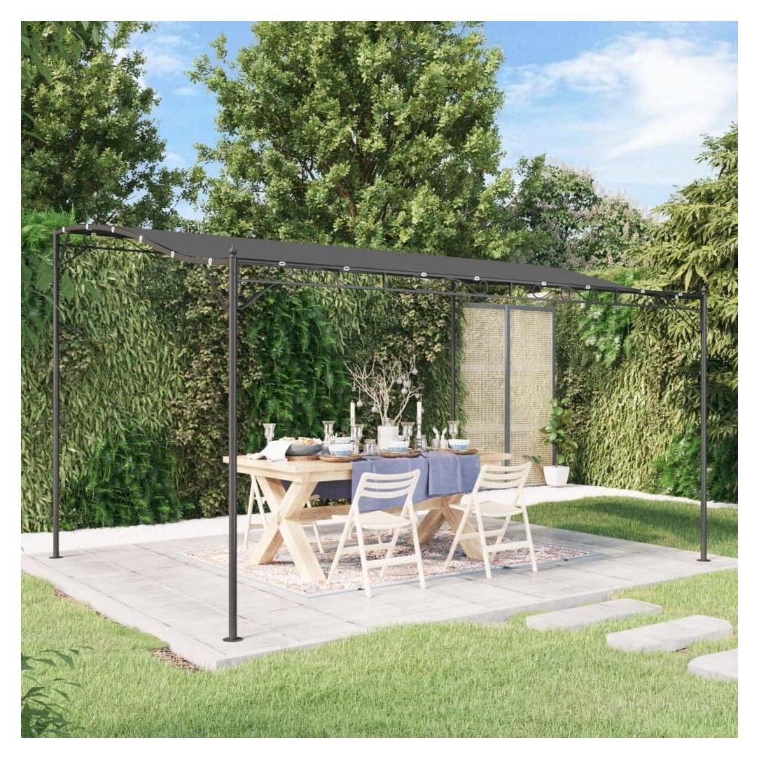 Outdoor Event Tent Collapsible Tent Big Canopy Tent Patio Gazebo Canopy Anthracite 13.1'x9.8' 0.6 oz/ft² Fabric and Steel