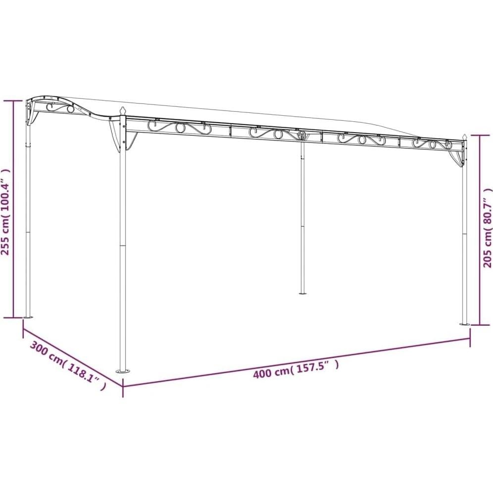 Outdoor Event Tent Collapsible Tent Big Canopy Tent Patio Gazebo Canopy Anthracite 13.1'x9.8' 0.6 oz/ft² Fabric and Steel