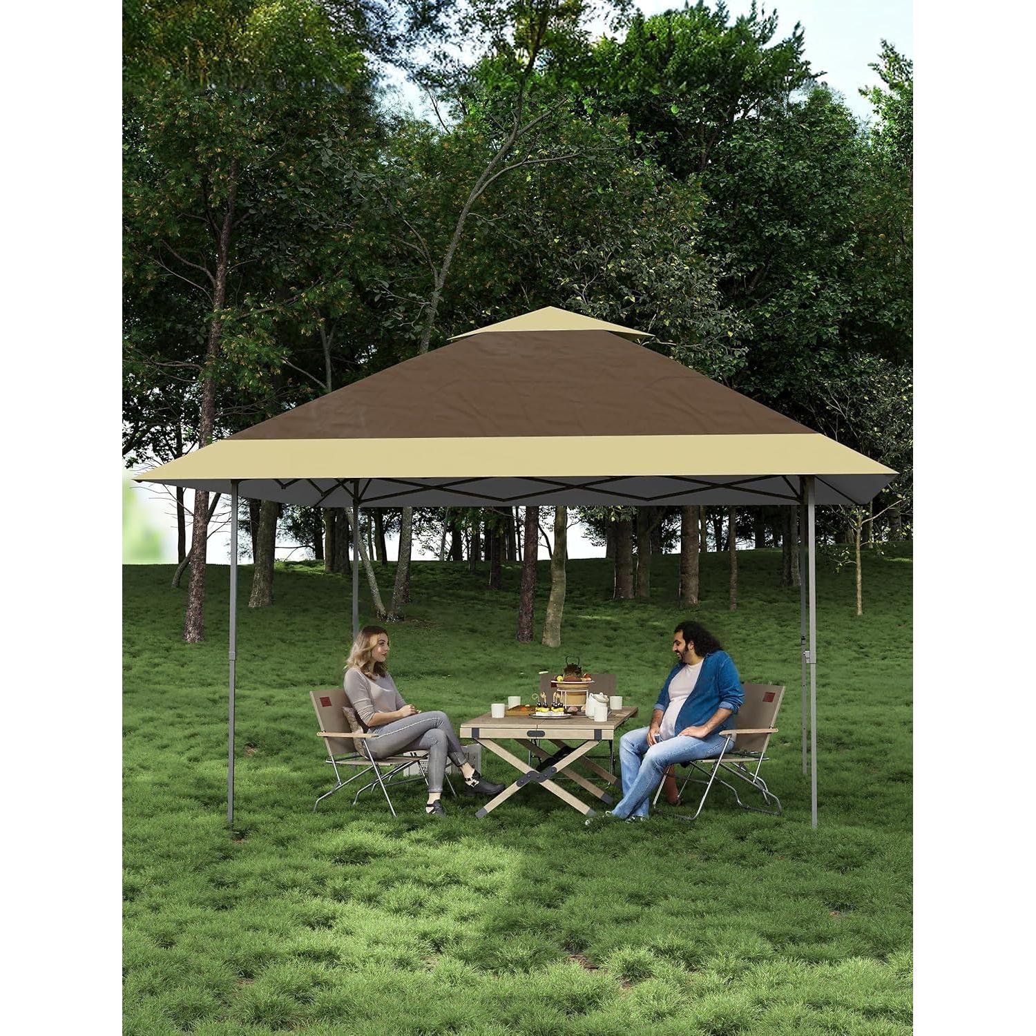 Gazebo Plegable Hipicute 13x13ft con Mosquitero Caqui
