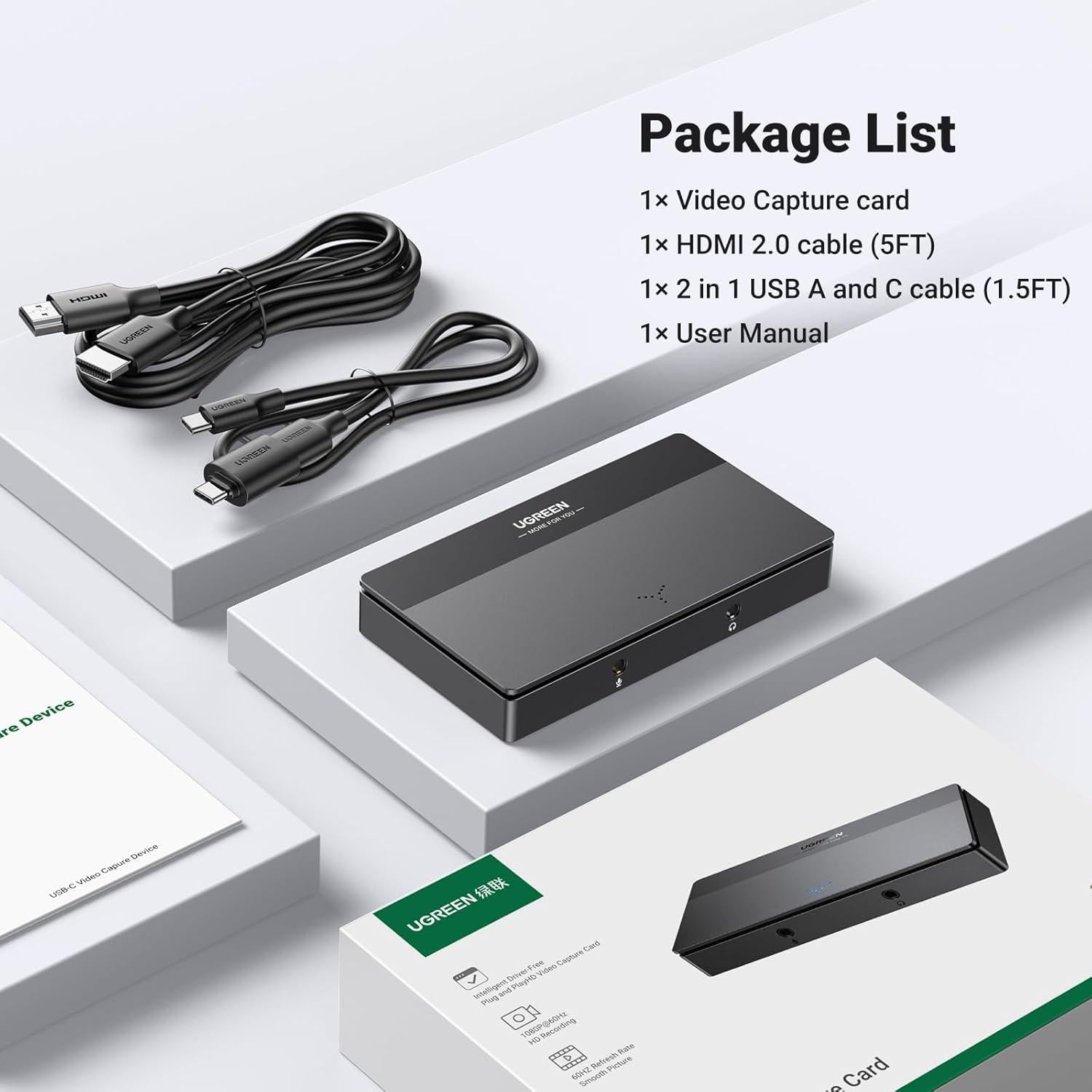 Tarjeta de Captura de Video UGREEN 4K HDMI USB-C 1080P 60FPS