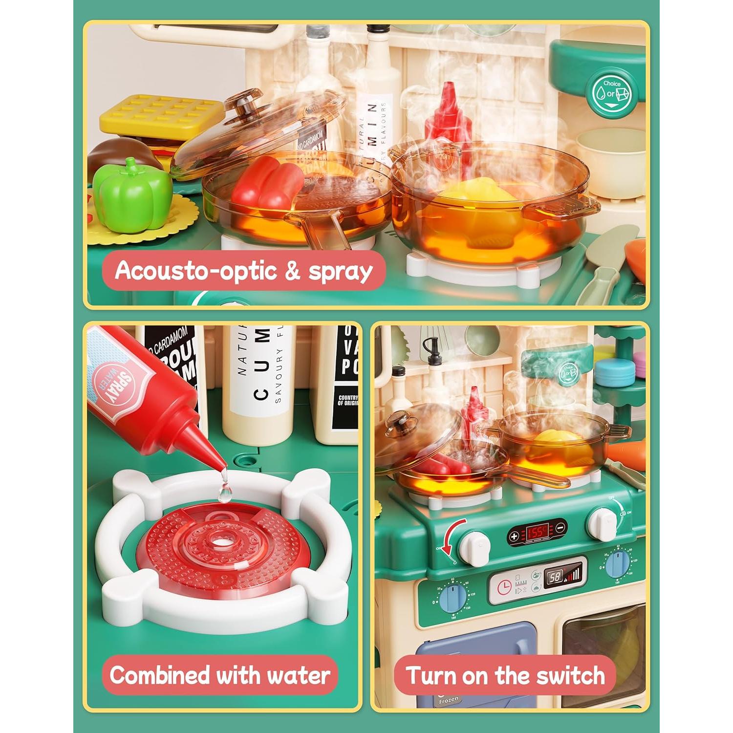 Juego de Cocina Infantil Eohemeral con Luces y Sonidos Verde