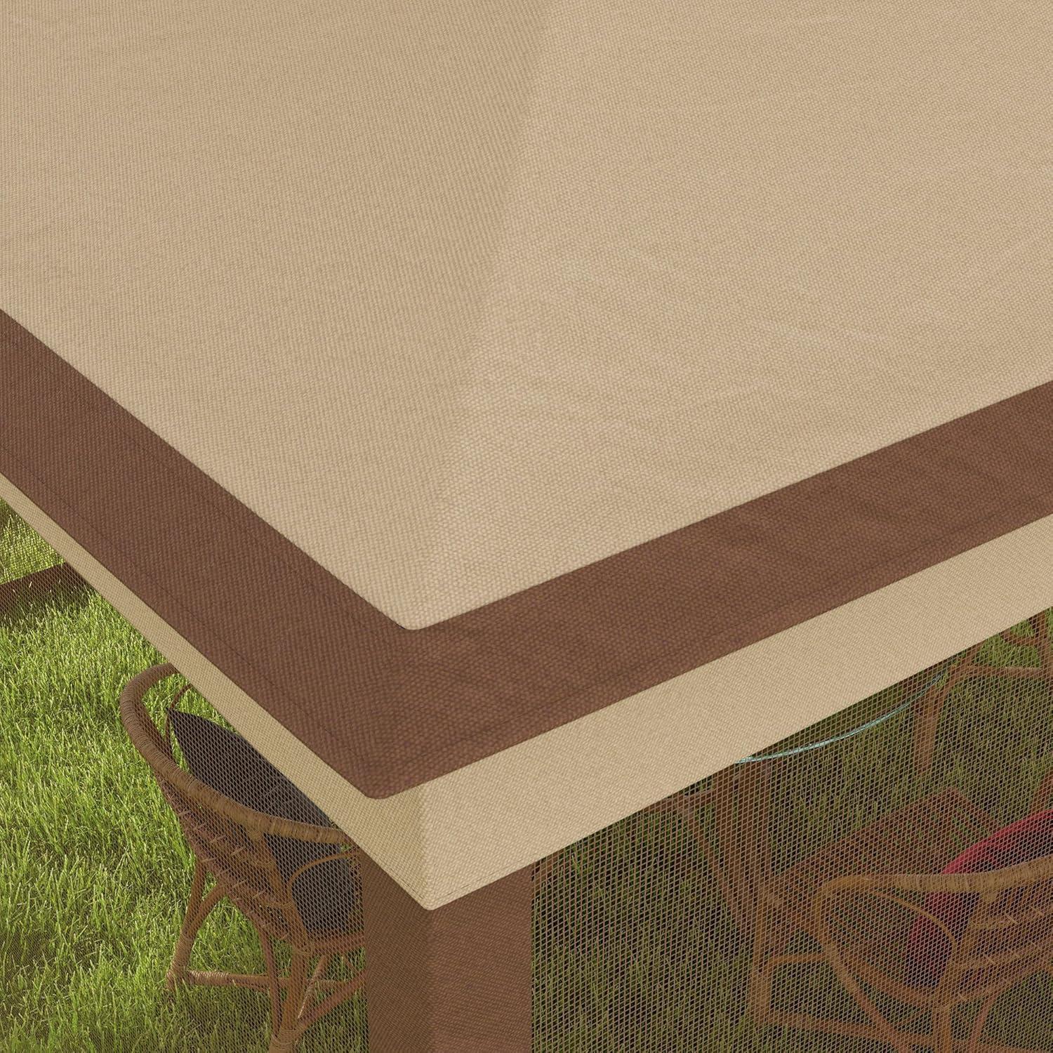 Carpa Plegable Adigyco 3.25x3.25m con Red Desmontable Caqui