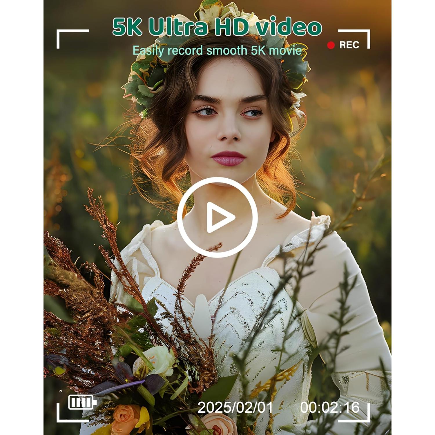 Cámara Digital 5K Pedtail 75MP Autofoco 18X WiFi 3"