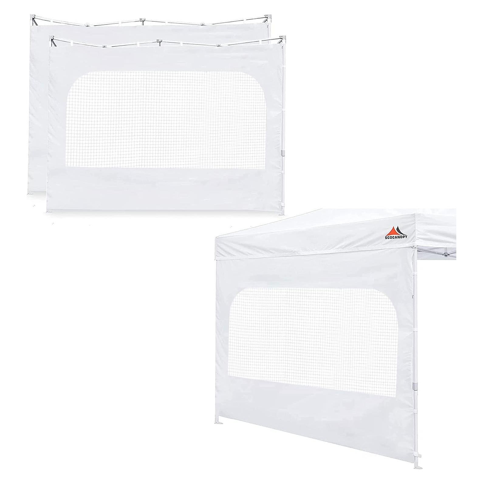 Pared Lateral SCOCANOPY 10x10 con Ventana Malla 3 Piezas Blanca