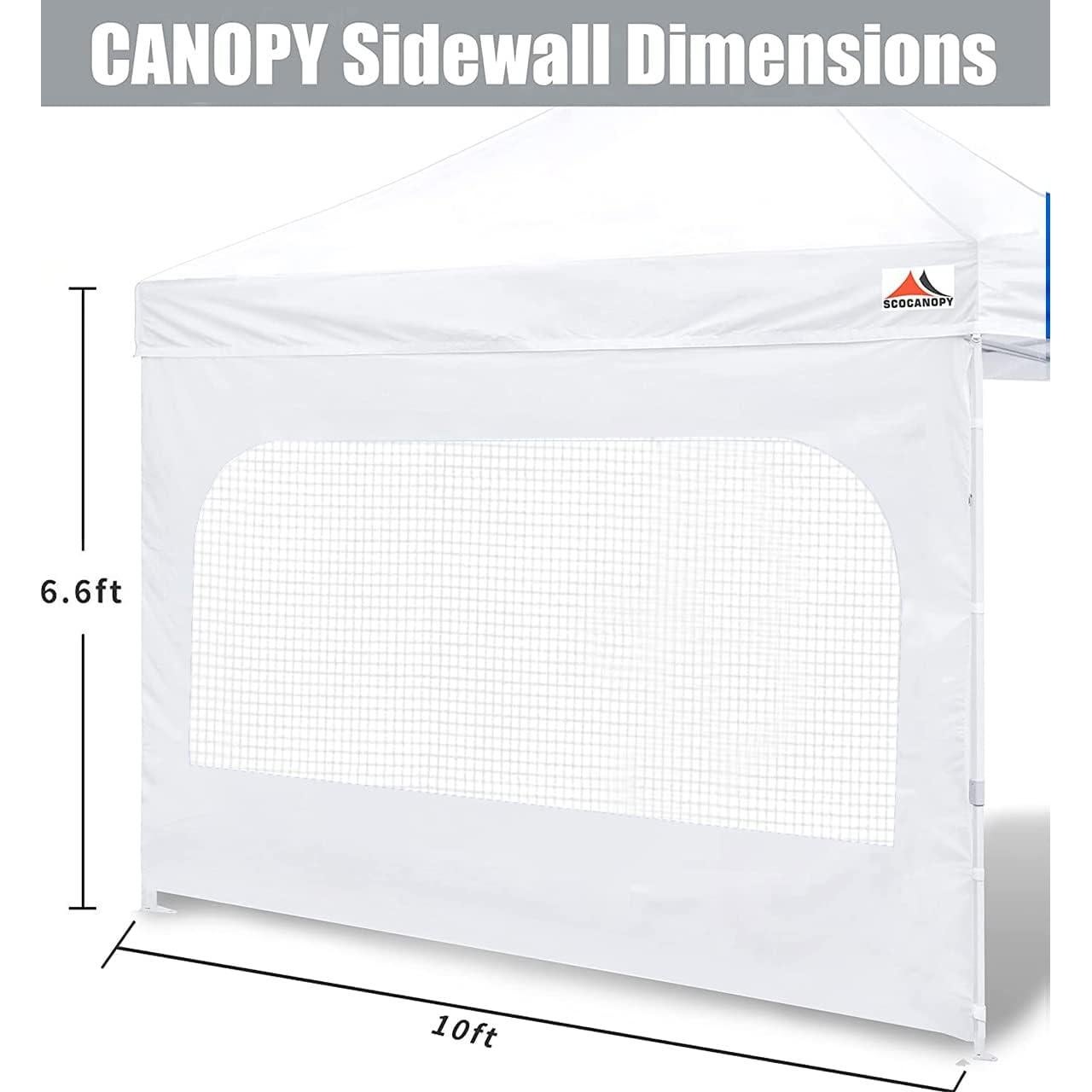 Pared Lateral SCOCANOPY 10x10 con Ventana Malla 3 Piezas Blanca