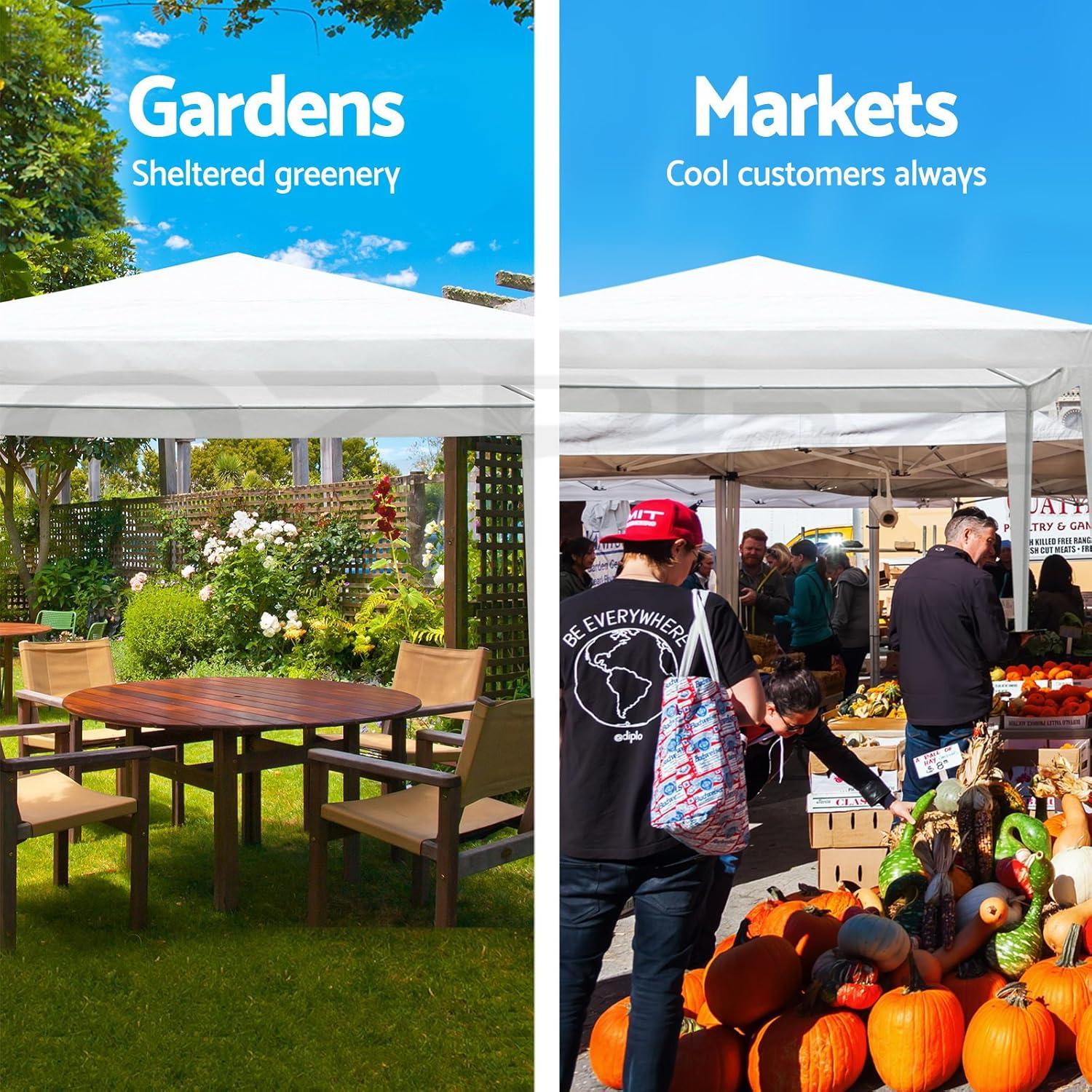 10x30 Tents for Parties Heavy Duty, Outdoor Backyard Garden Patio Gazebo Canopy Event Tents Market Tent, White Gazebos Sun Shade Waterproof Canopy with Removable Sidewalls, 8 Sides