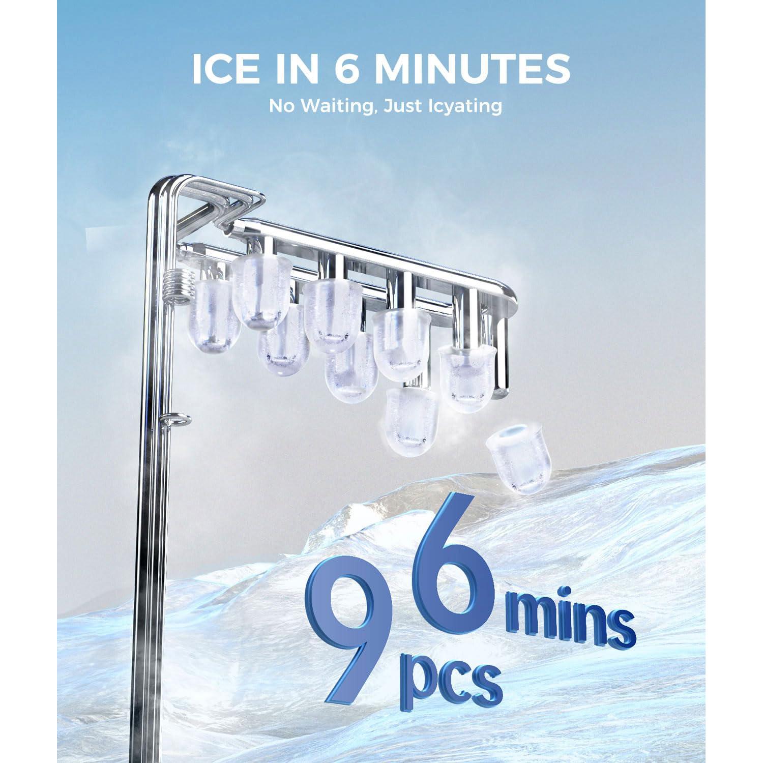 Máquina de Hielo Ecozy Portátil 9 Cubos en 6 Minutos