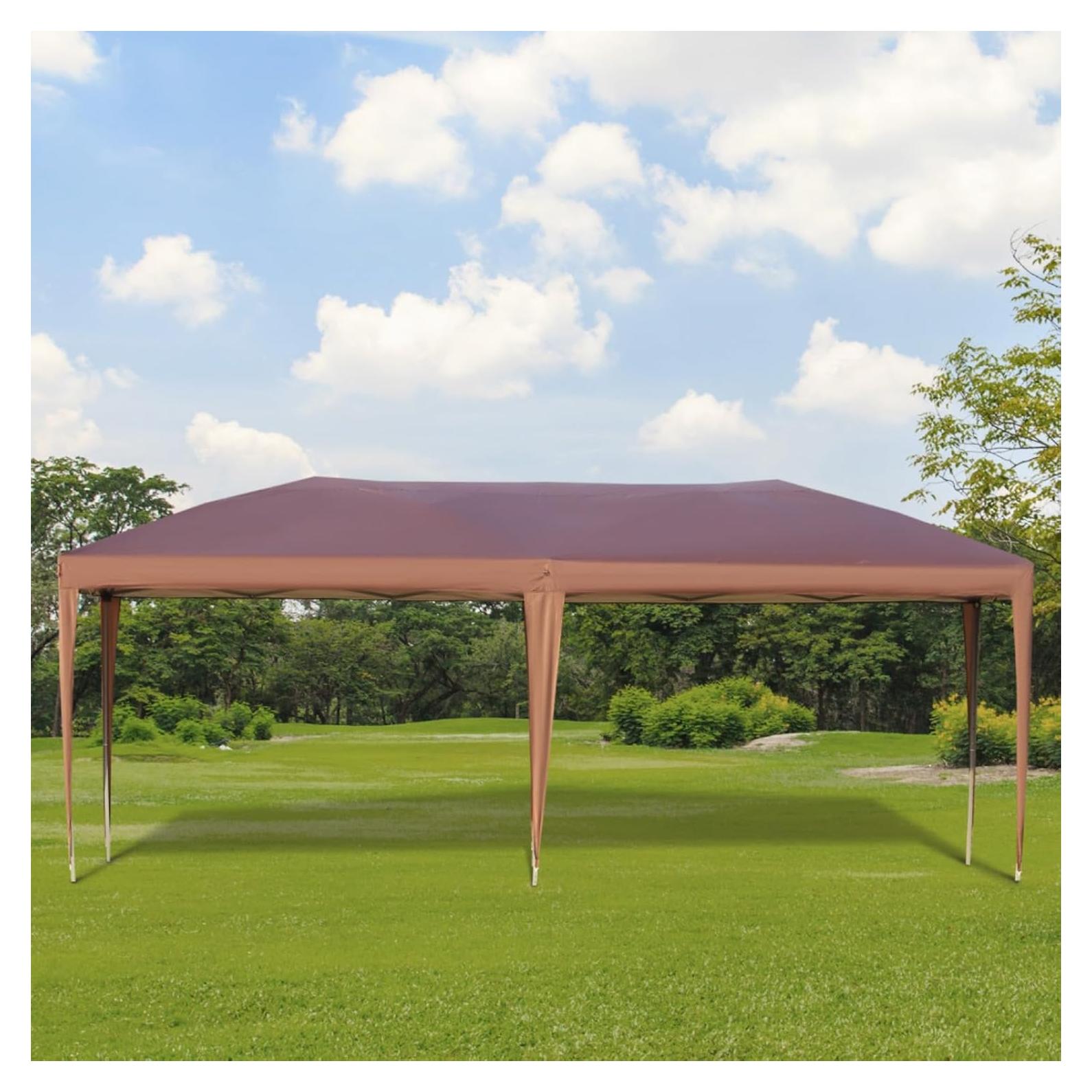 10' x 19.2' Pop Up Canopy Tent, Heavy Duty Tents for Parties, Outdoor Instant Gazebo Sun Shade Shelter with Carry Bag for Catering, Events, Wedding, Backyard BBQ
