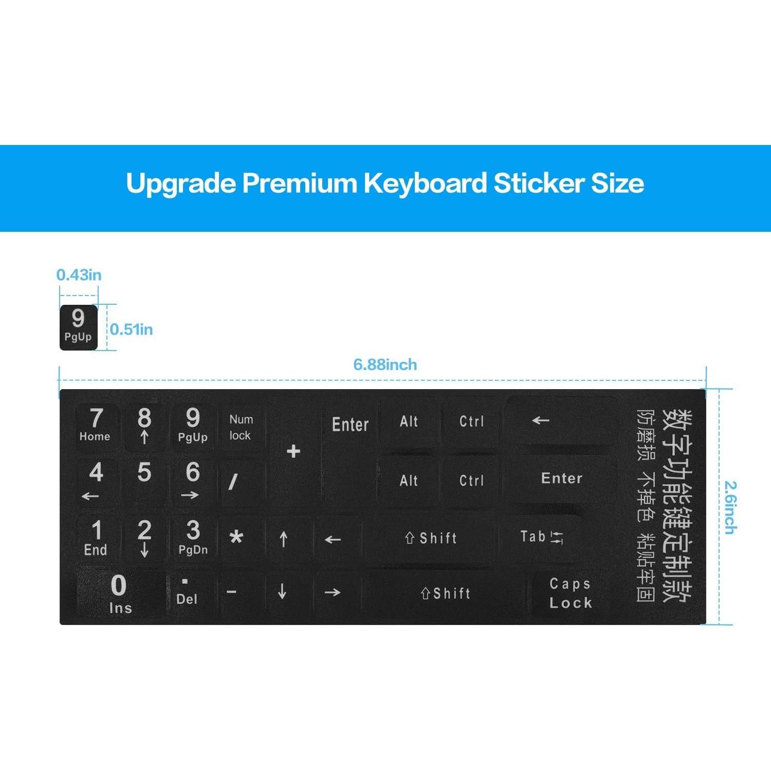 Etiquetas Numéricas para Teclado CaseBuy 2 Piezas Mate