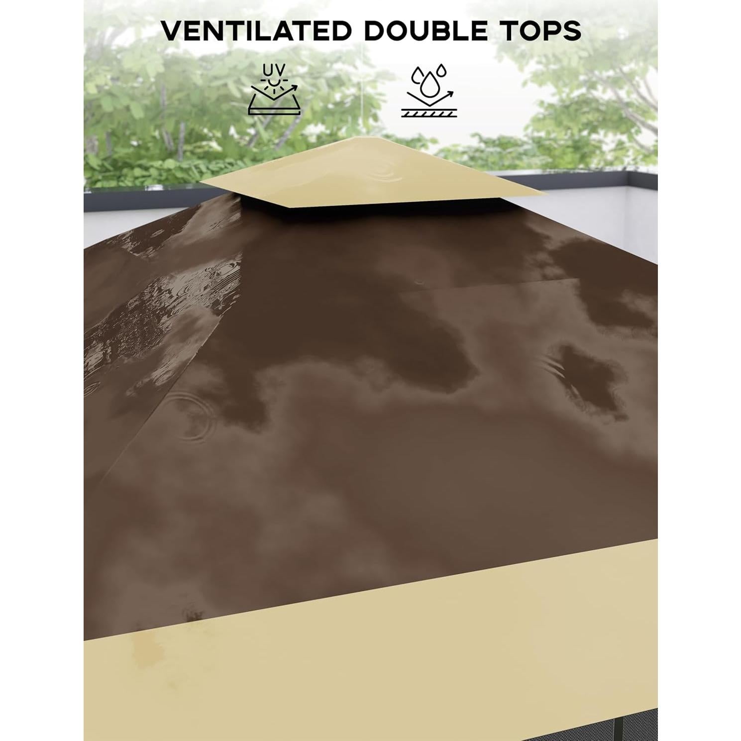 Carpa Gazebo Plegable OUTGOODS 3.96x3.96 m Impermeable