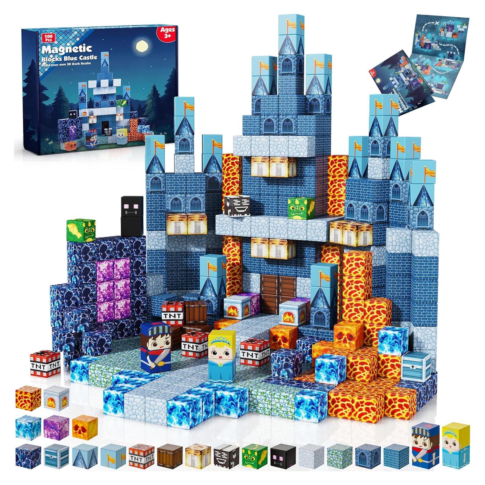 Bloques Magnéticos 100 PCS Castillo Azul Annexfun - Juguetes STEM
