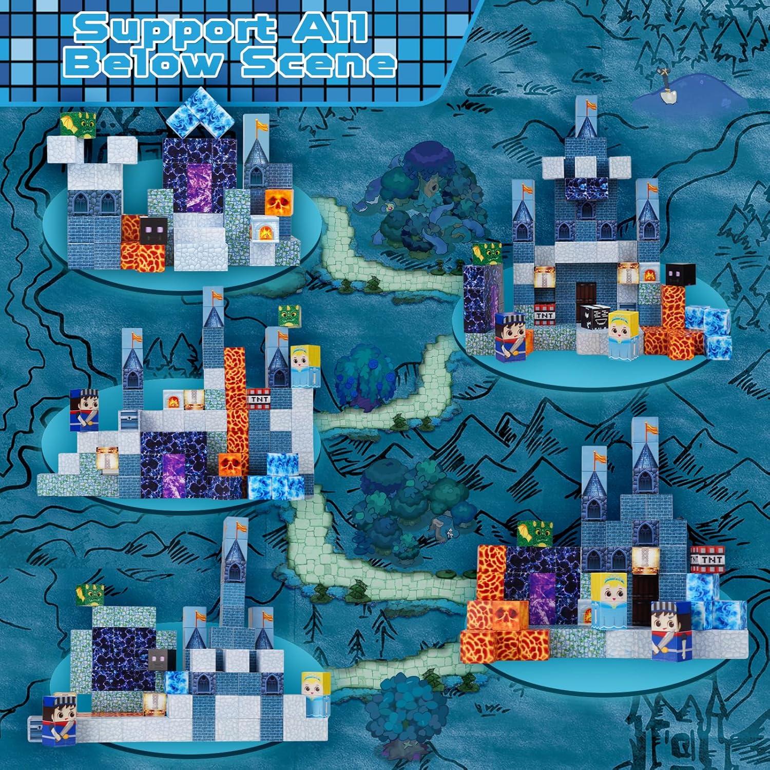 Bloques Magnéticos 100 PCS Castillo Azul Annexfun - Juguetes STEM