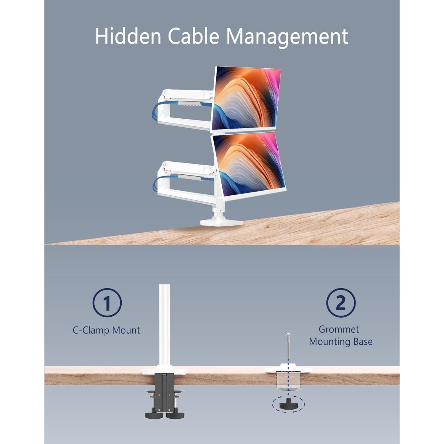 Soporte Doble para Monitor Ergounion 40" 11.34 kg Ajustable