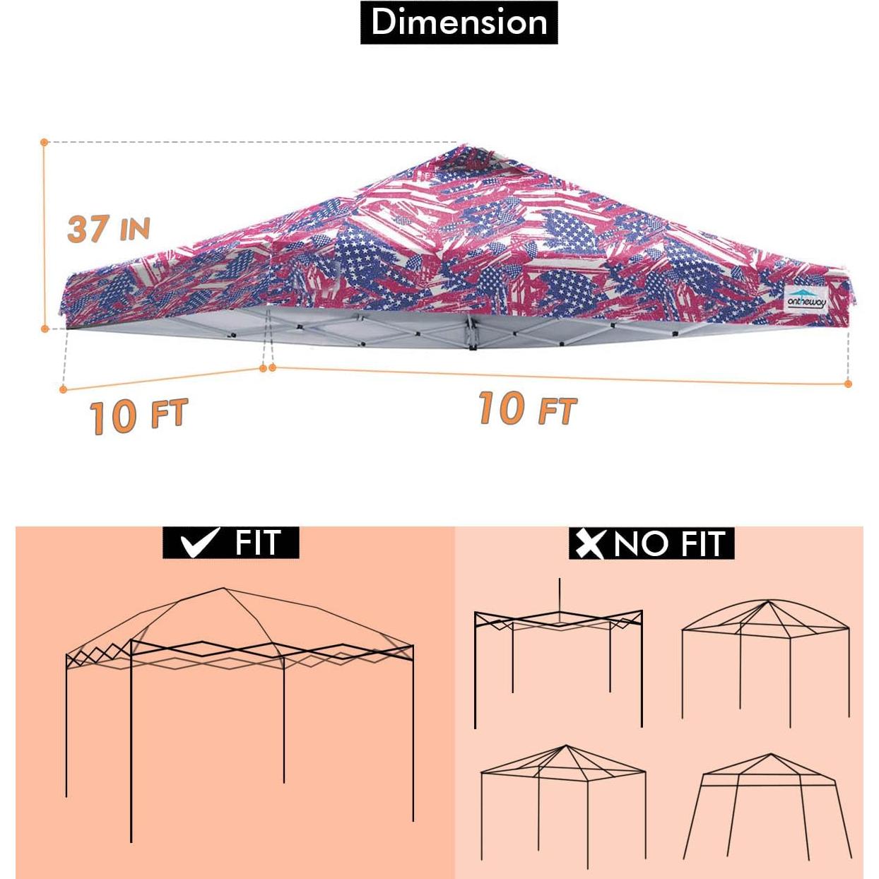 Cubierta Superior Ontheway 3.05x3.05m Carpa Plegable Ventilada