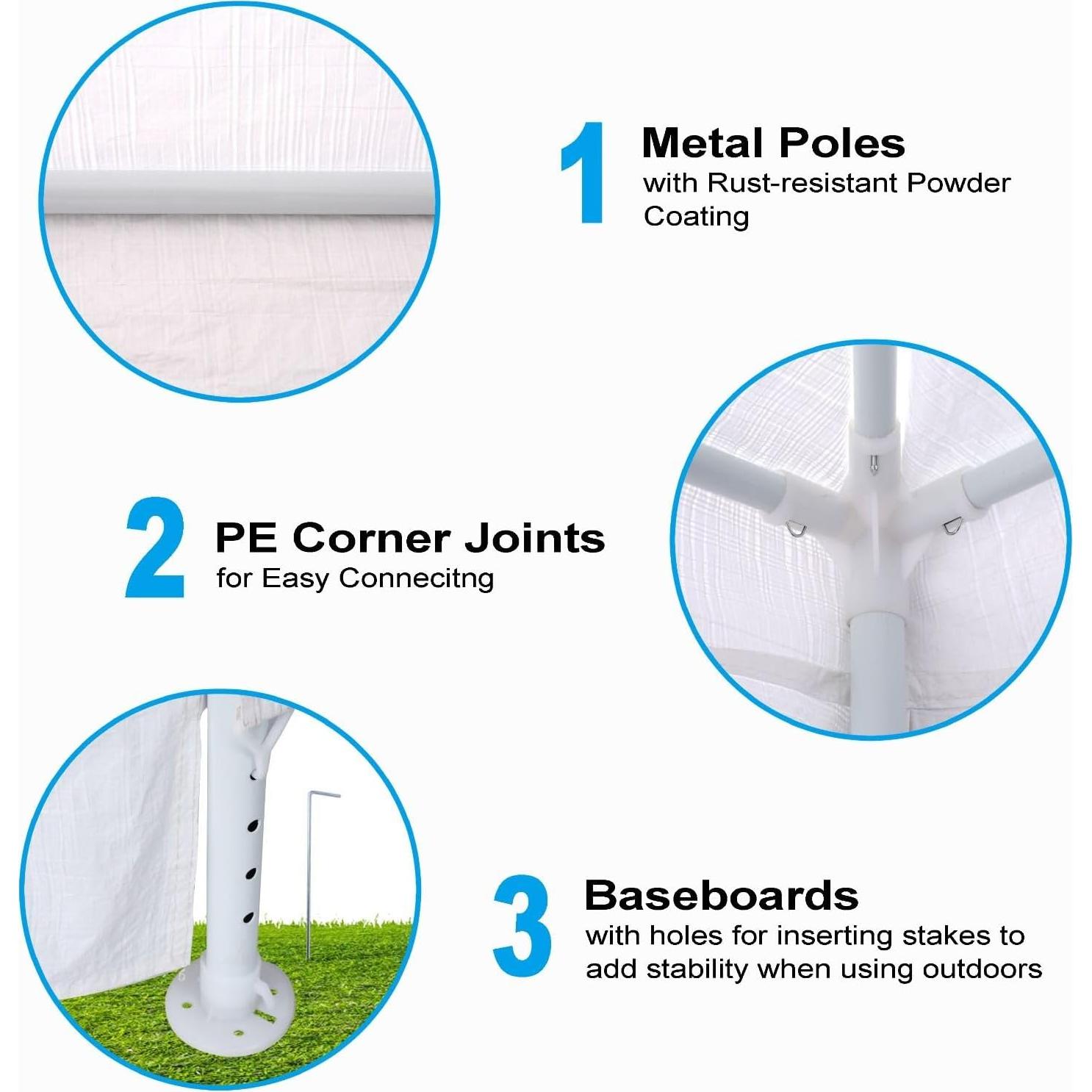 Carpa de Boda 3x3m FRITHJILL con Paredes Desmontables y UV