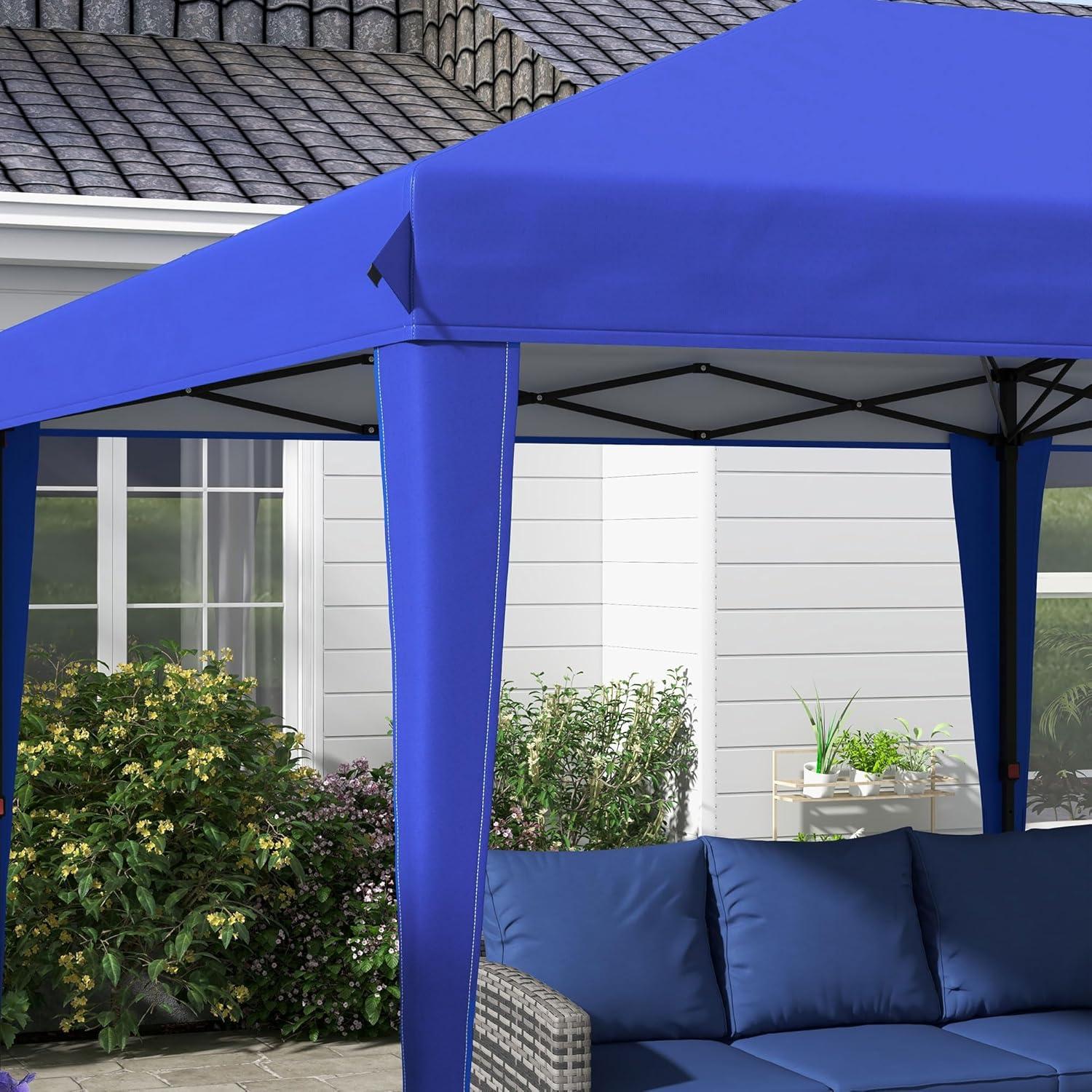 Carpa Plegable QiMaieeUSA 5.85x2.95m Resistente Azul