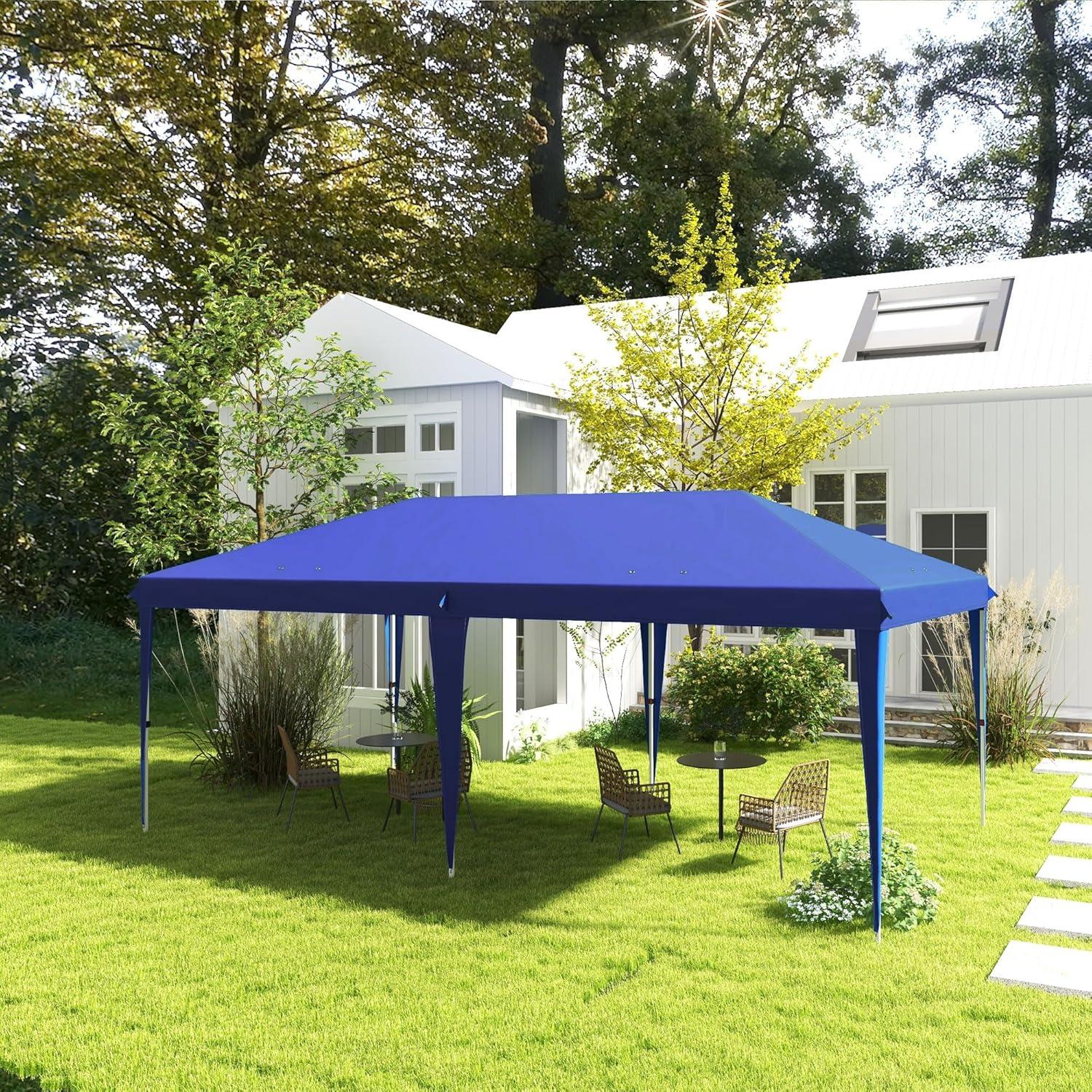 Carpa Plegable QiMaieeUSA 5.85x2.95m Resistente Azul