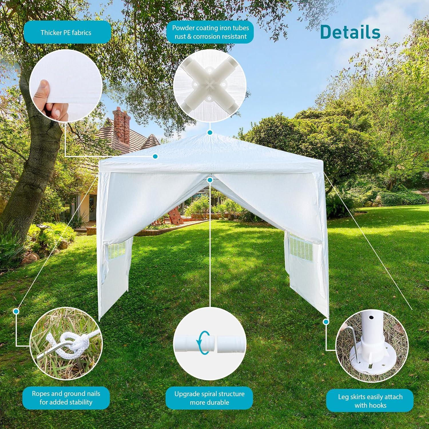 Carpa de Fiesta 3x3m ANTSKU con 4 Paredes Removibles