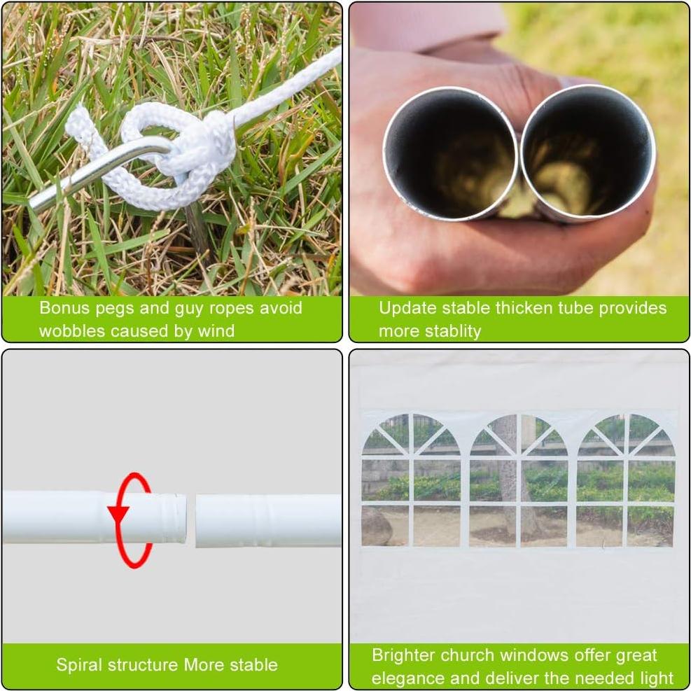 Carpa de Patio Hopesprout 3x6m Impermeable para Eventos