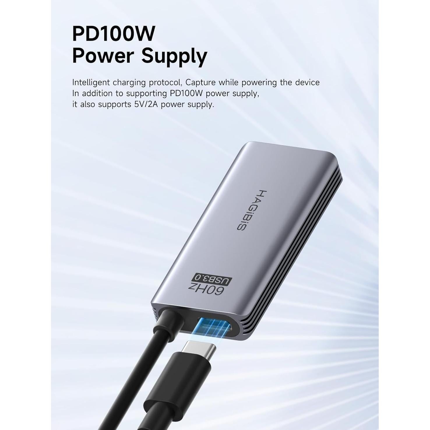 Hagibis Tarjeta Captura Video USB 3.0 1080P 60fps UHC07P