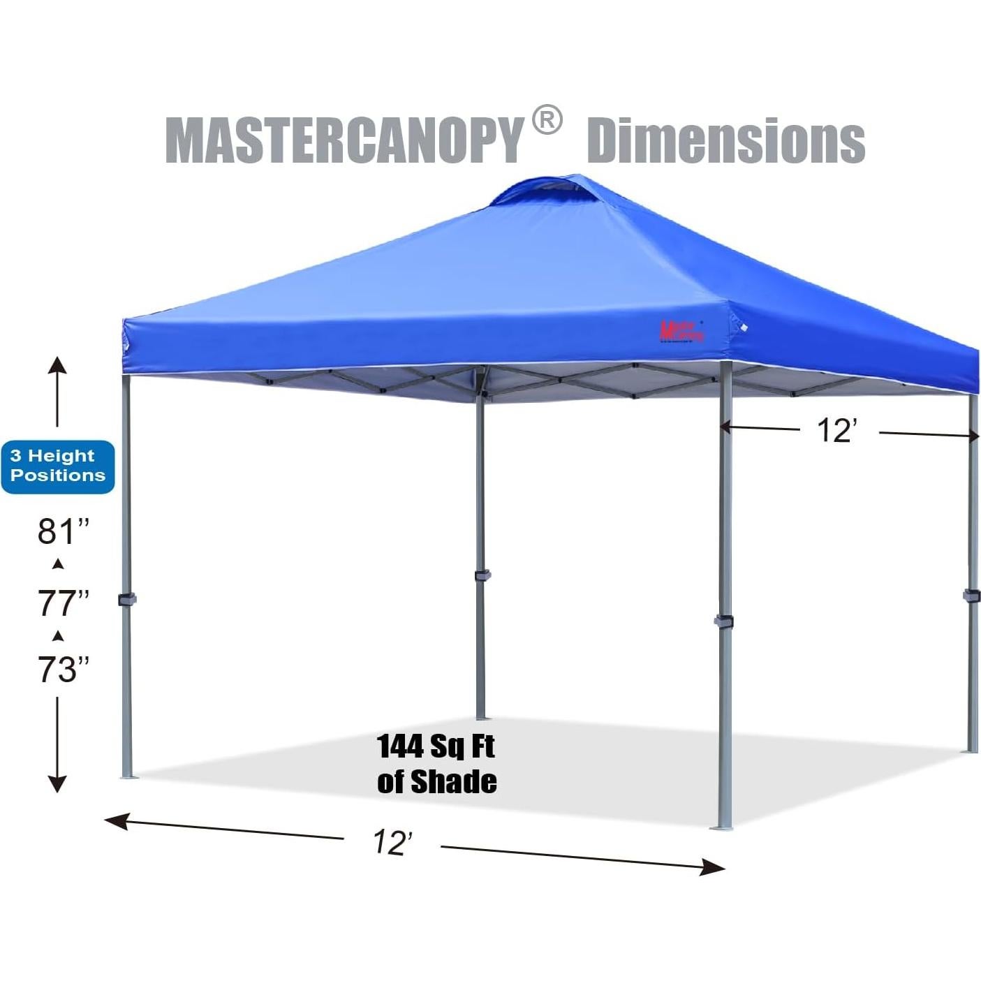 Carpa Plegable MASTERCANOPY 3.66x3.66m Azul Resistente UV