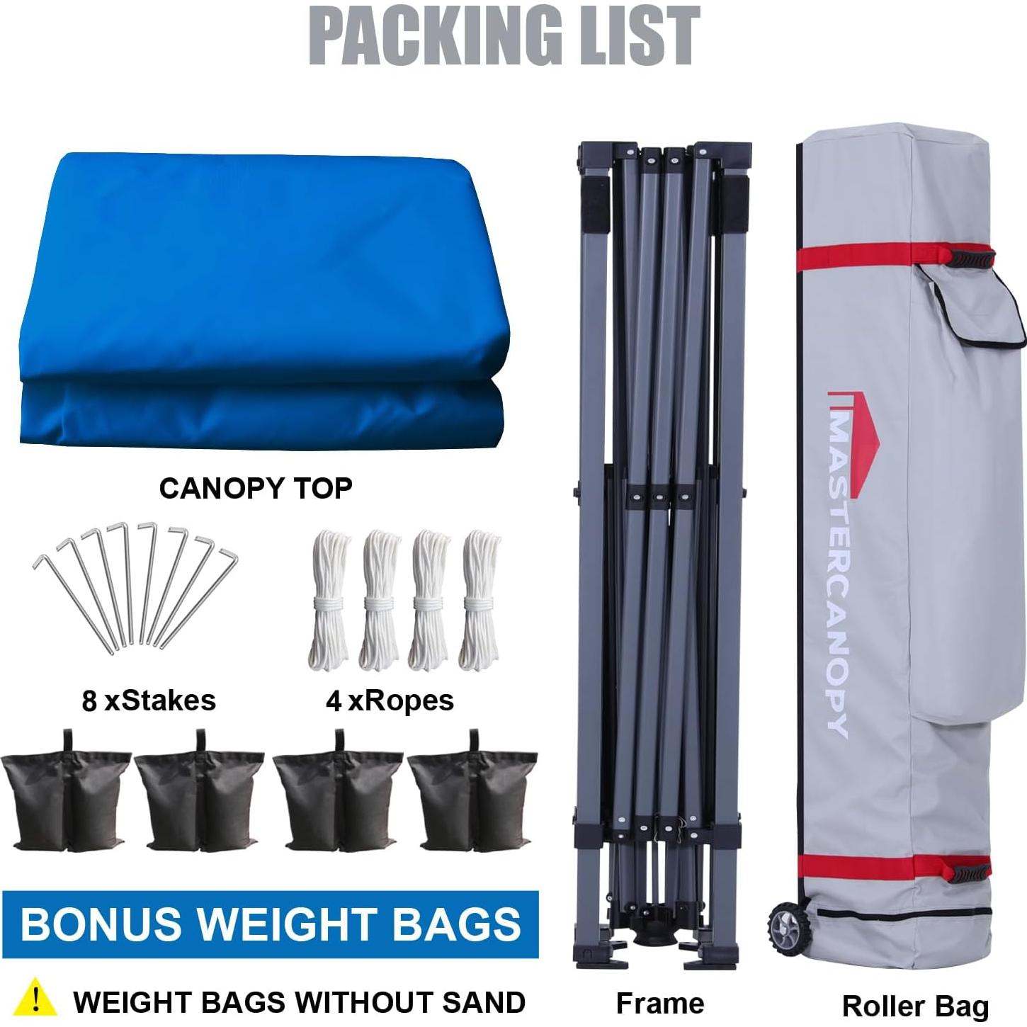 Carpa Plegable MASTERCANOPY 3.66x3.66m Azul Resistente UV