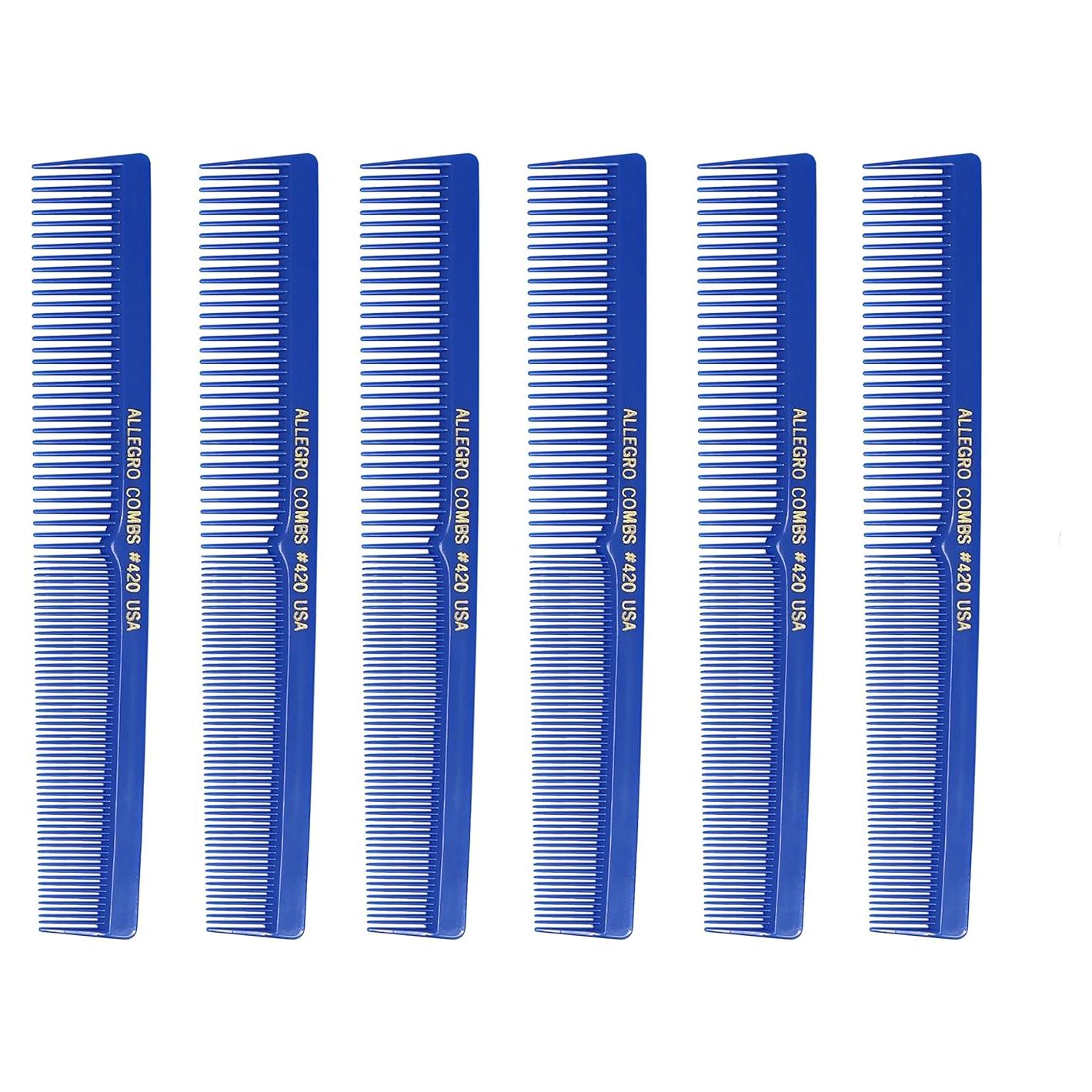Peines de Peluquería Allegro Combs 420 - 6 Piezas Azul