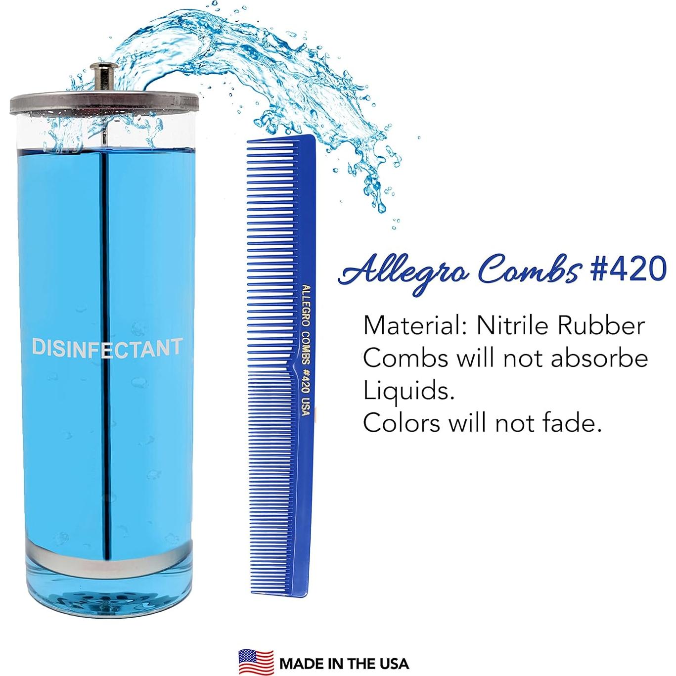 Peines de Peluquería Allegro Combs 420 - 6 Piezas Azul