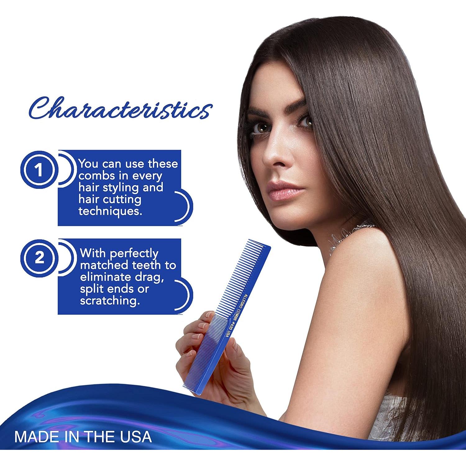 Peines de Peluquería Allegro Combs 420 - 6 Piezas Azul