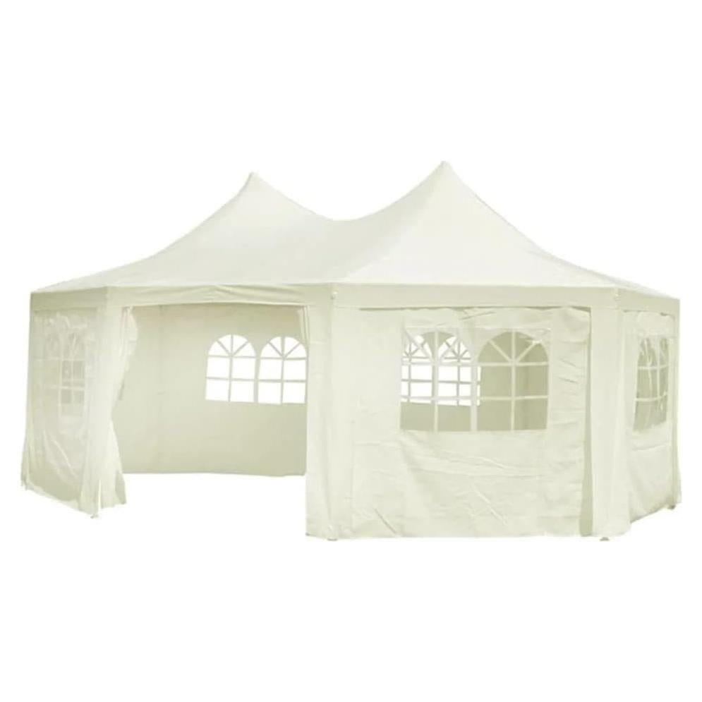 Octagonal Party Tent Cream 19.7'x14.4'x11.5',Water-Resistant Octagonal Party Tent for Outdoor Events and Gatherings Patio Furniture