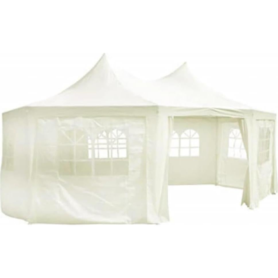 Octagonal Party Tent Cream 19.7'x14.4'x11.5',Water-Resistant Octagonal Party Tent for Outdoor Events and Gatherings Patio Furniture
