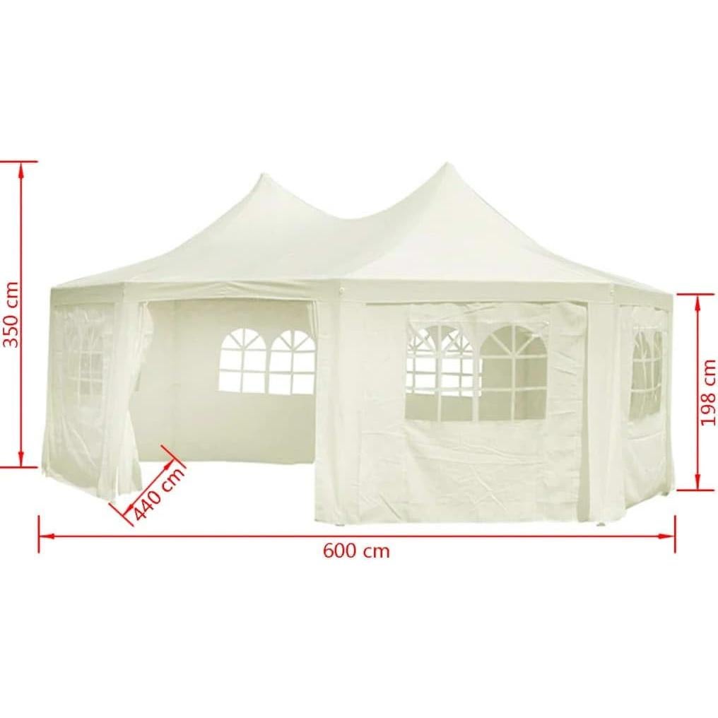 Octagonal Party Tent Cream 19.7'x14.4'x11.5',Water-Resistant Octagonal Party Tent for Outdoor Events and Gatherings Patio Furniture