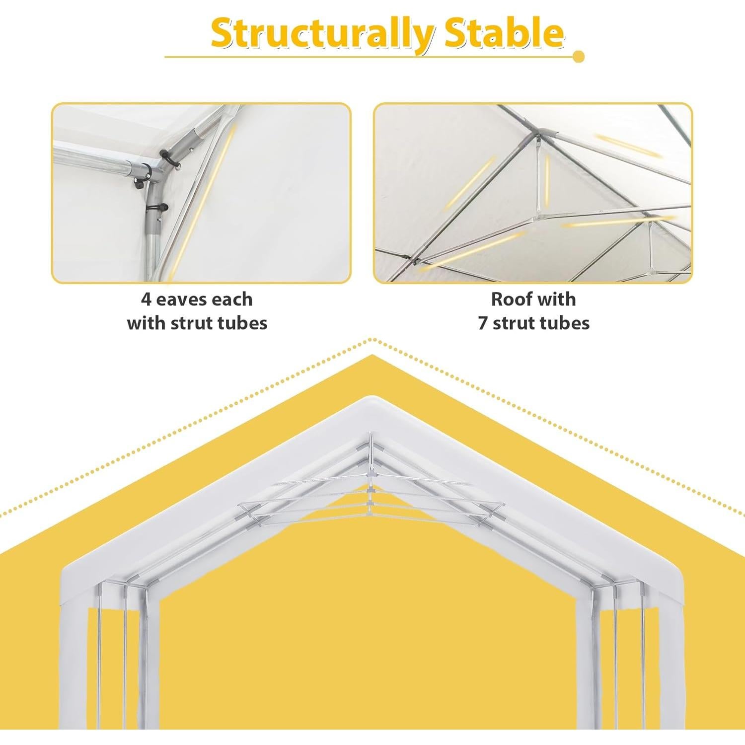 Spacious and Durable 20x20FT Party Tent with Removable Sidewalls, Waterproof and Windproof for Outdoor Events