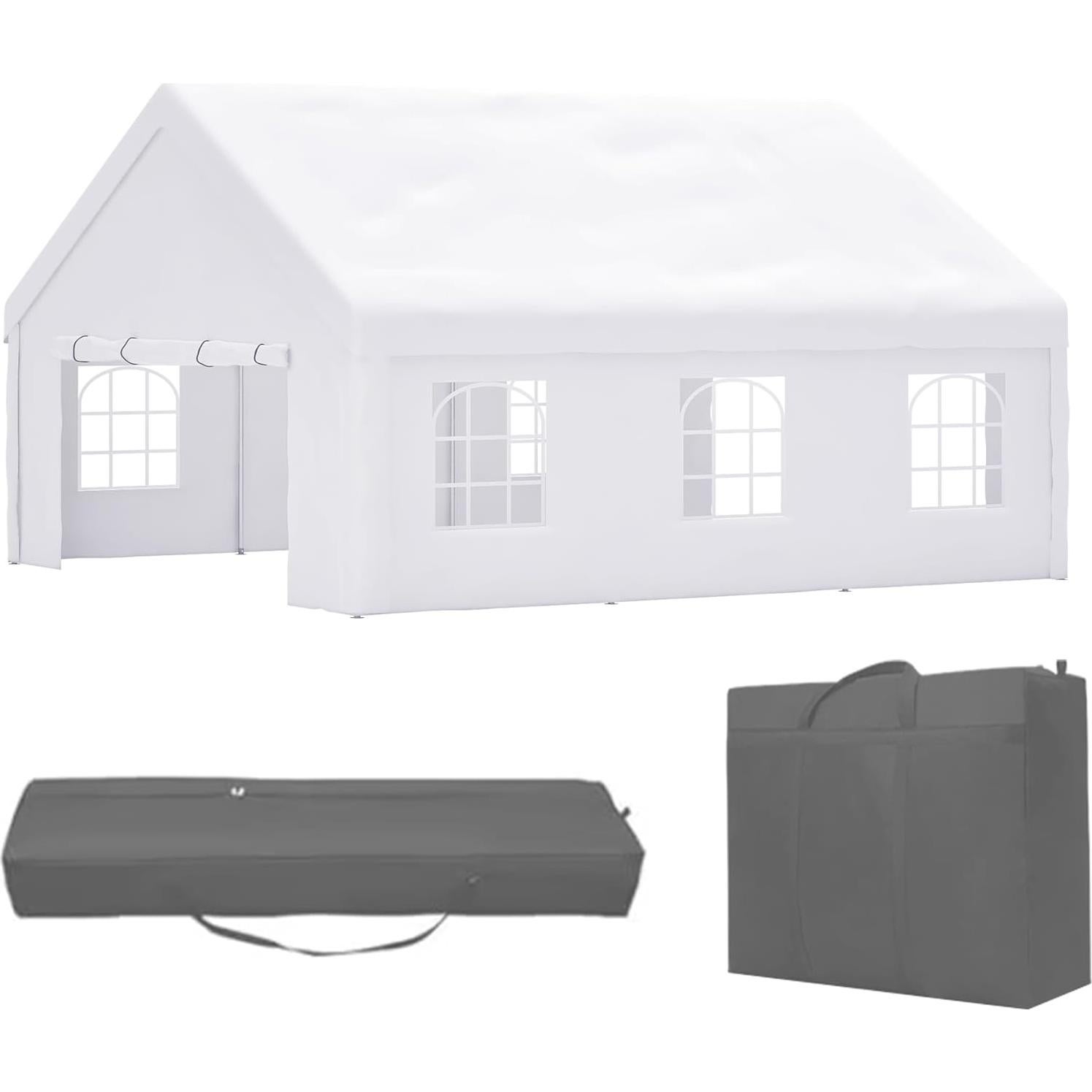 Spacious and Durable 20x20FT Party Tent with Removable Sidewalls, Waterproof and Windproof for Outdoor Events