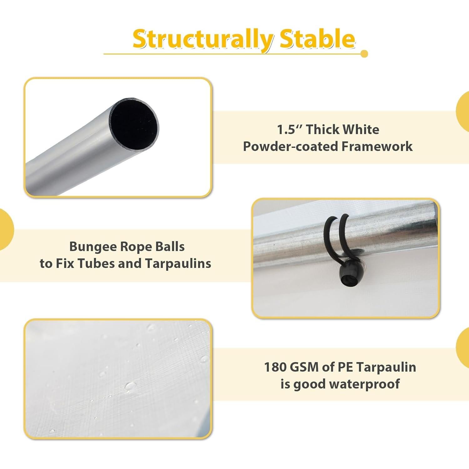 Spacious and Durable 20x20FT Party Tent with Removable Sidewalls, Waterproof and Windproof for Outdoor Events