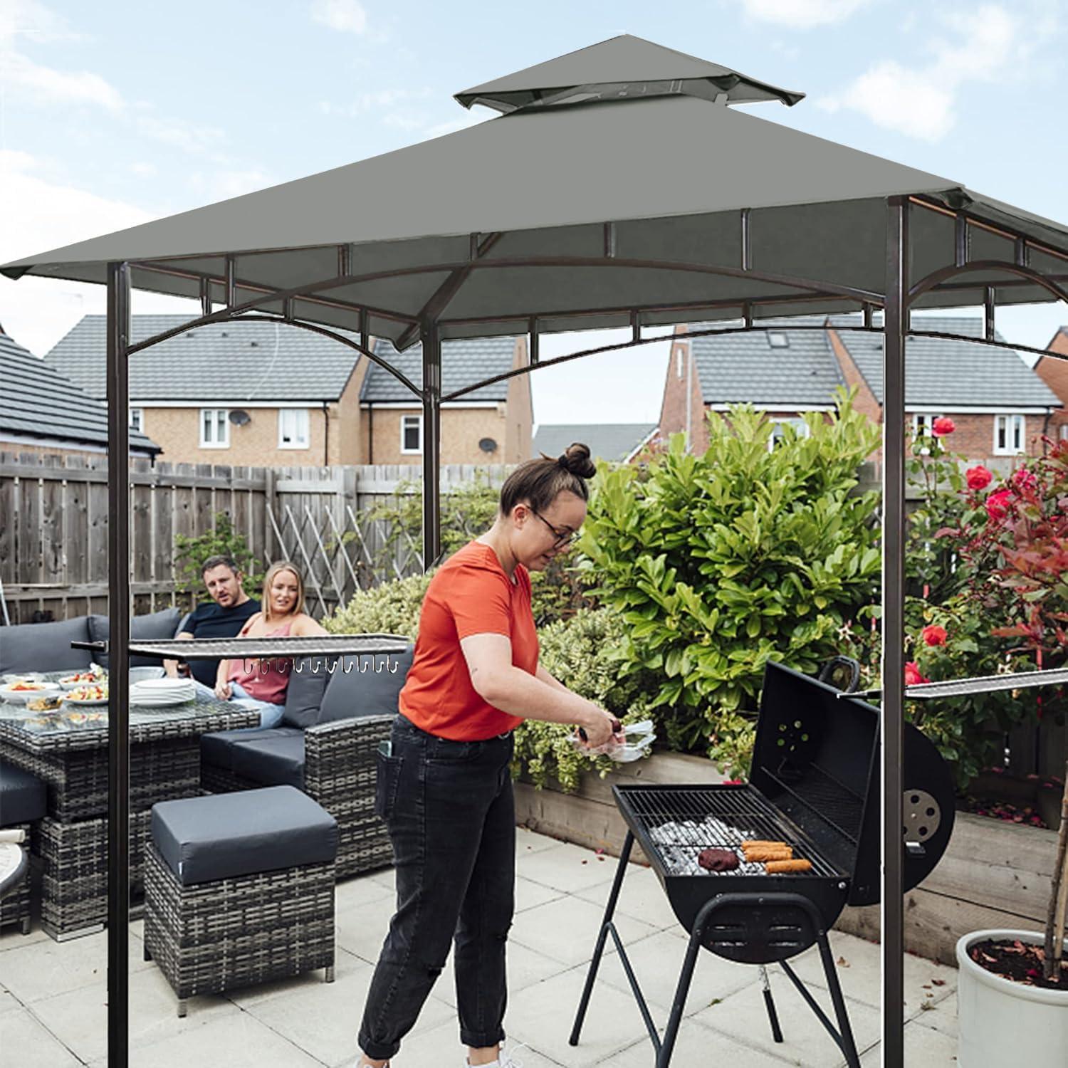 Cubierta de Reemplazo para Gazebo Eurmax 5x8 Gris UV Resistente