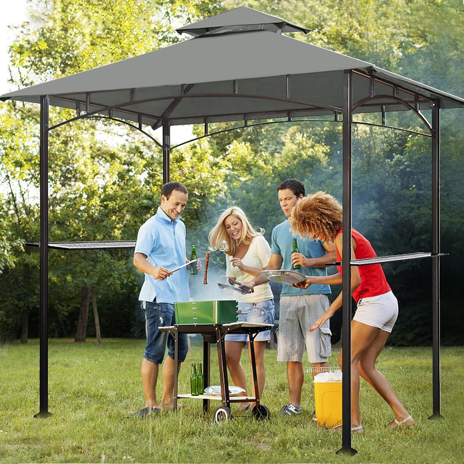 Cubierta de Reemplazo para Gazebo Eurmax 5x8 Gris UV Resistente