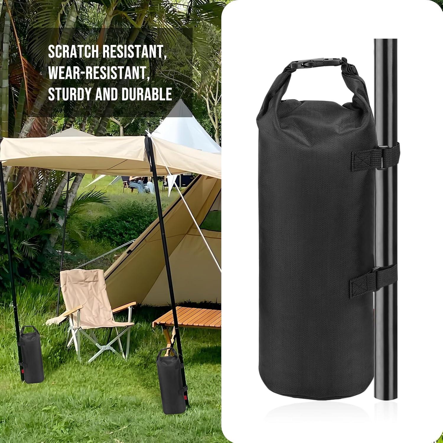 YOOFAN Heavy Duty Sand Bags for Canopy Legs (Set of 4) – 1680D Waterproof Oxford Fabric with Upgraded Hook & Loop Straps – Ideal Weights for Tent, Gazebo, Bounce House